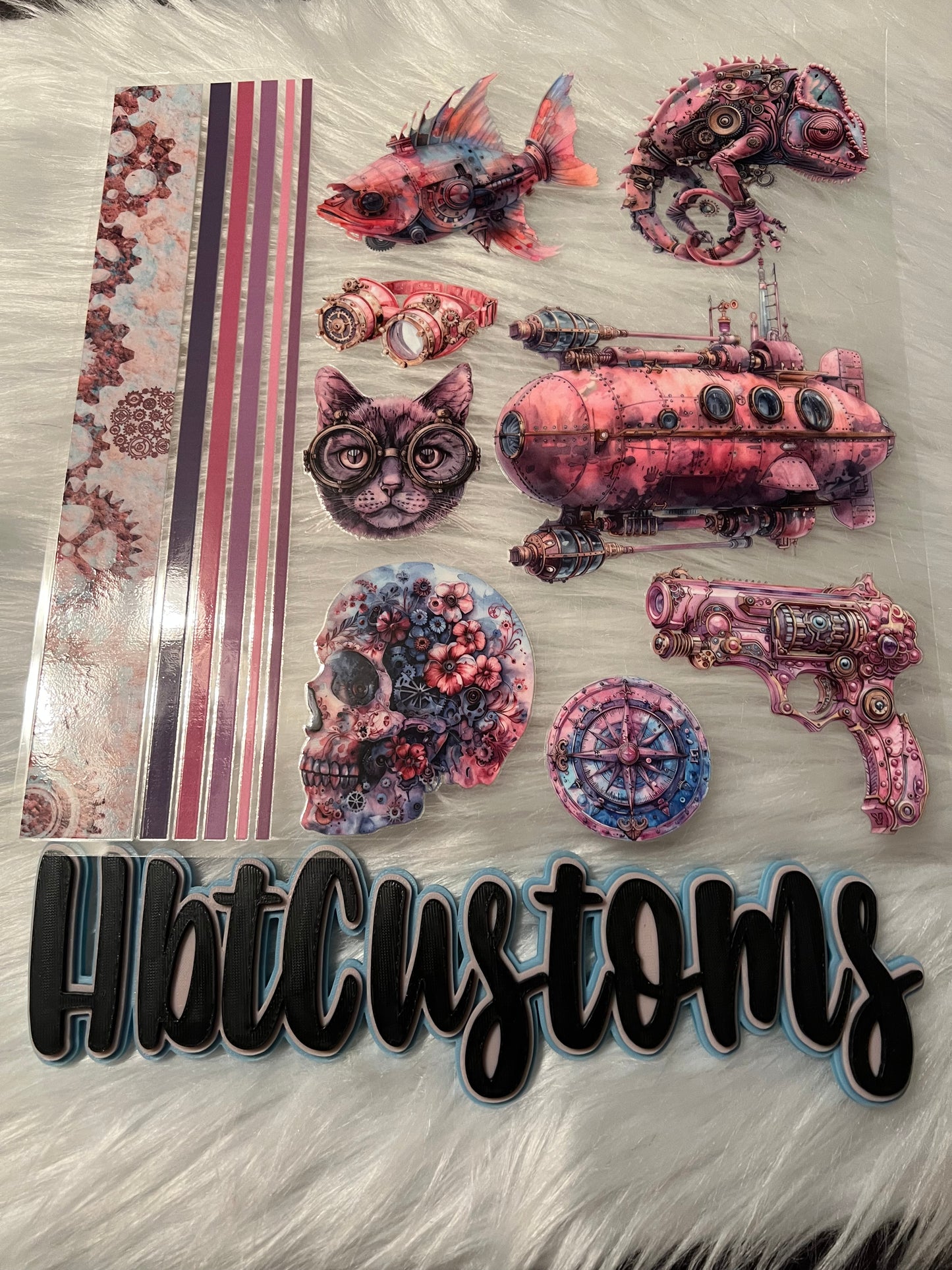 Pink Steampunk Element 10 x 10