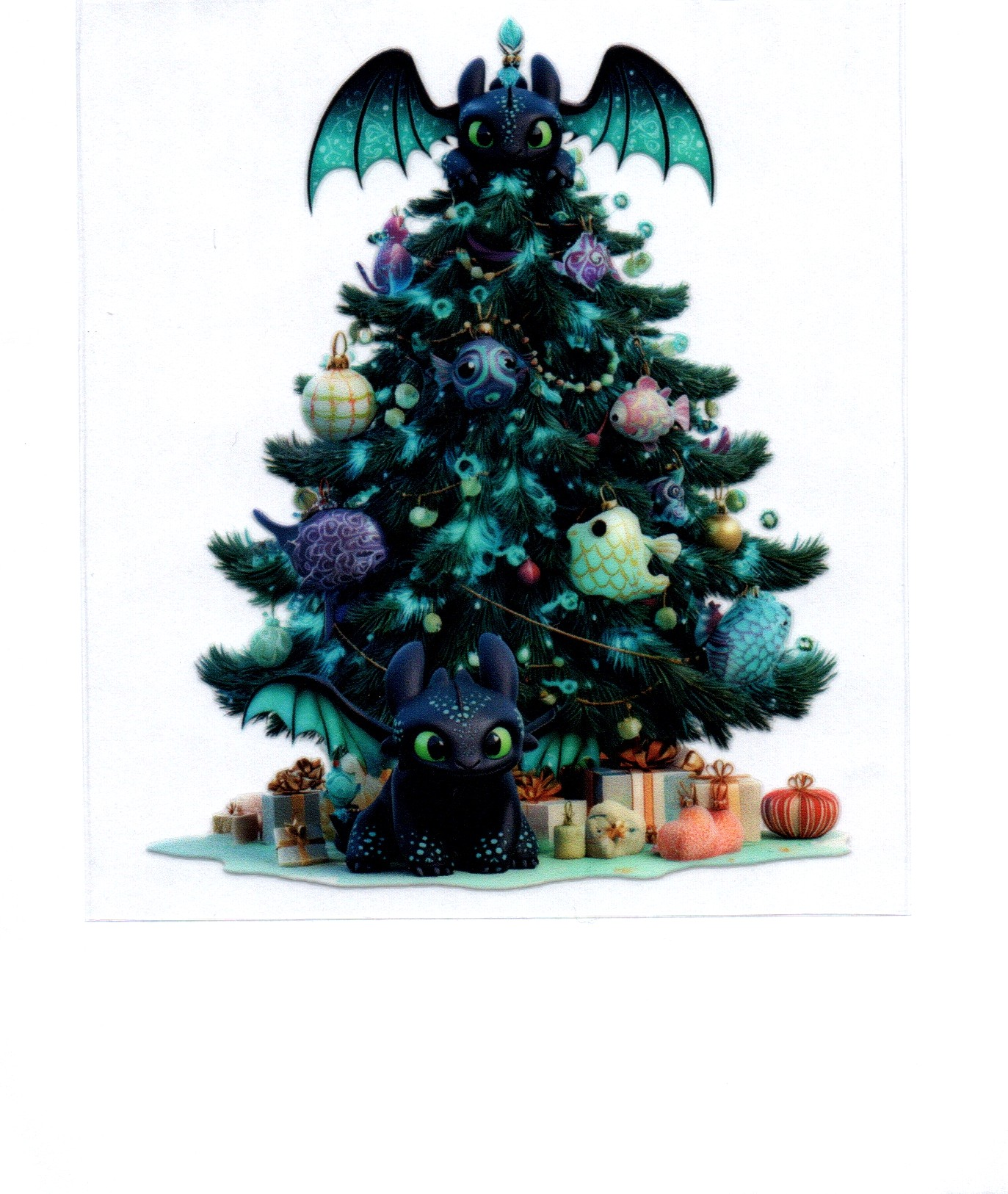 Toothless Christmas Tree Decals 8