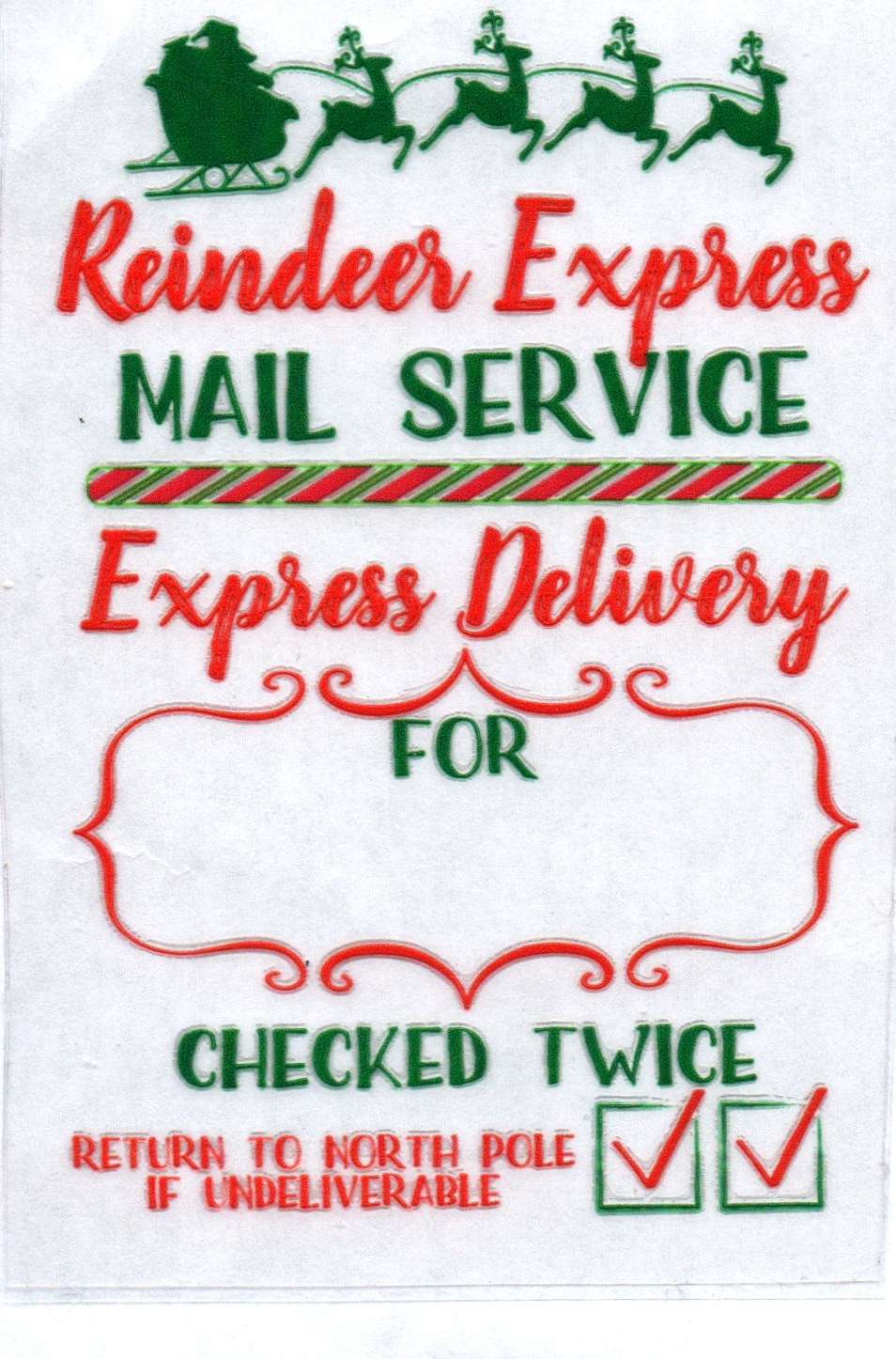 Reindeer Express Christmas Decal