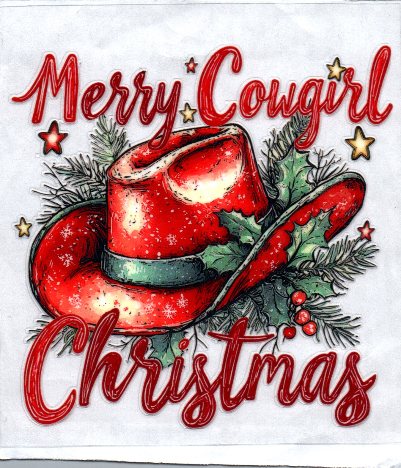 Merry Cowgirl Christmas Decal