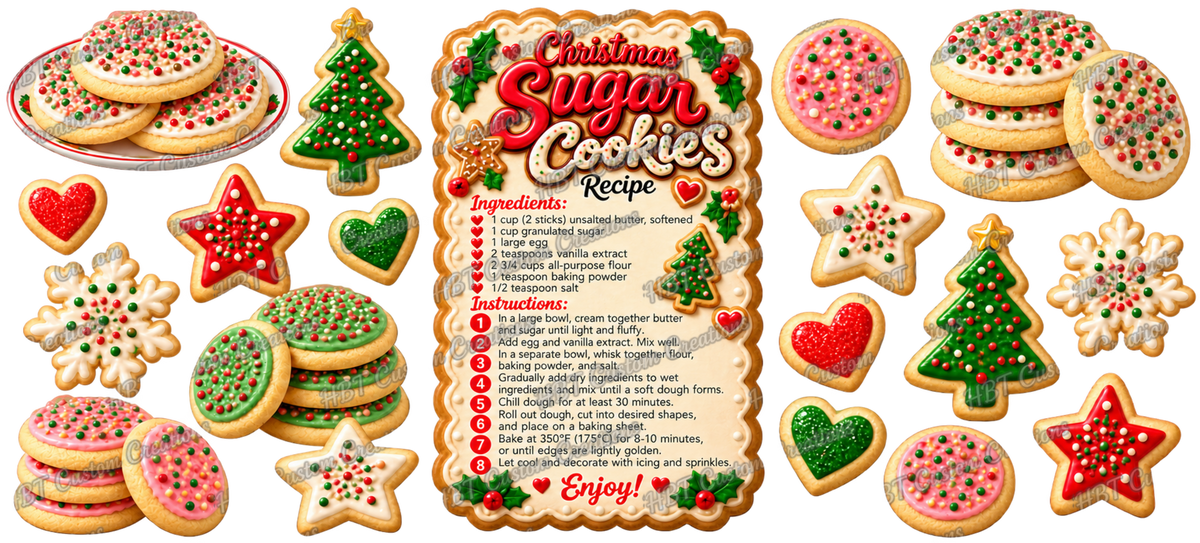 RECIPE 16OZ Christmas Sugar Cookies POD