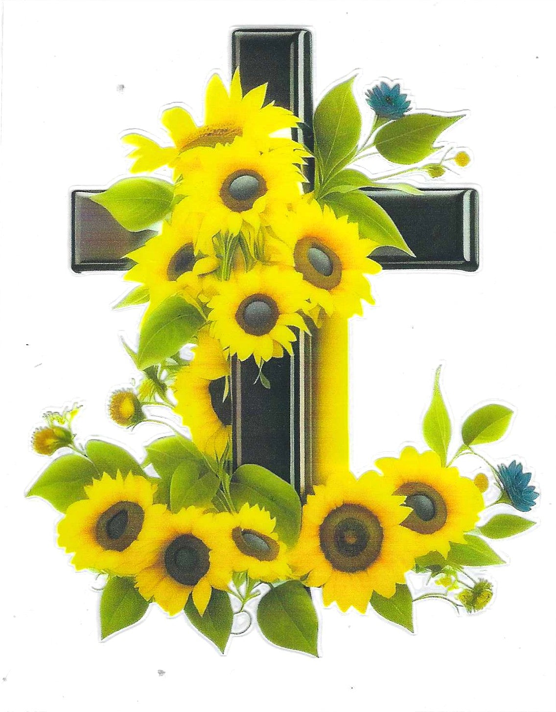 Cross w/Sunflower Decal