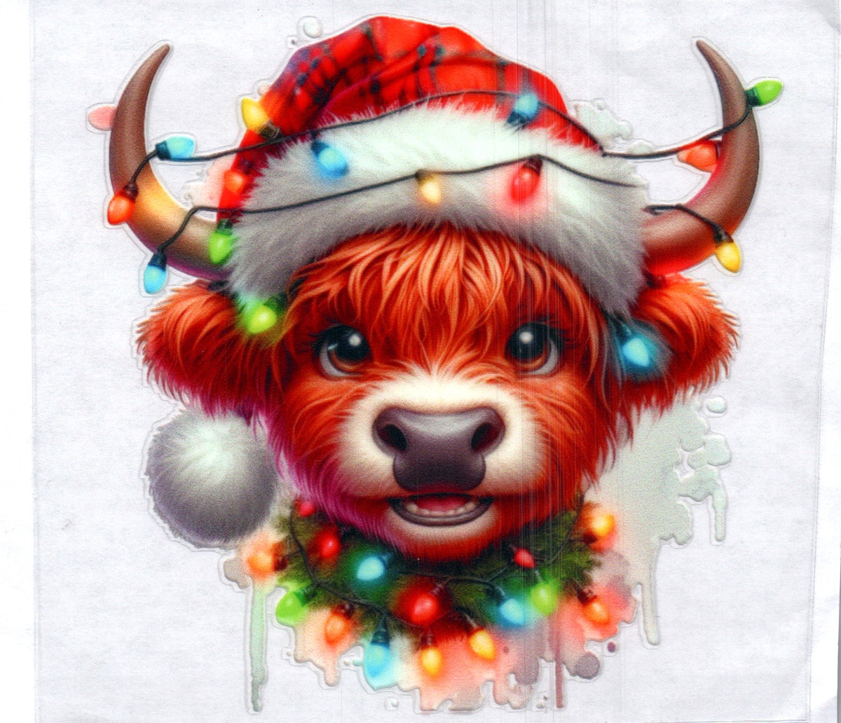 Brown Cow Christmas Single Decal 109