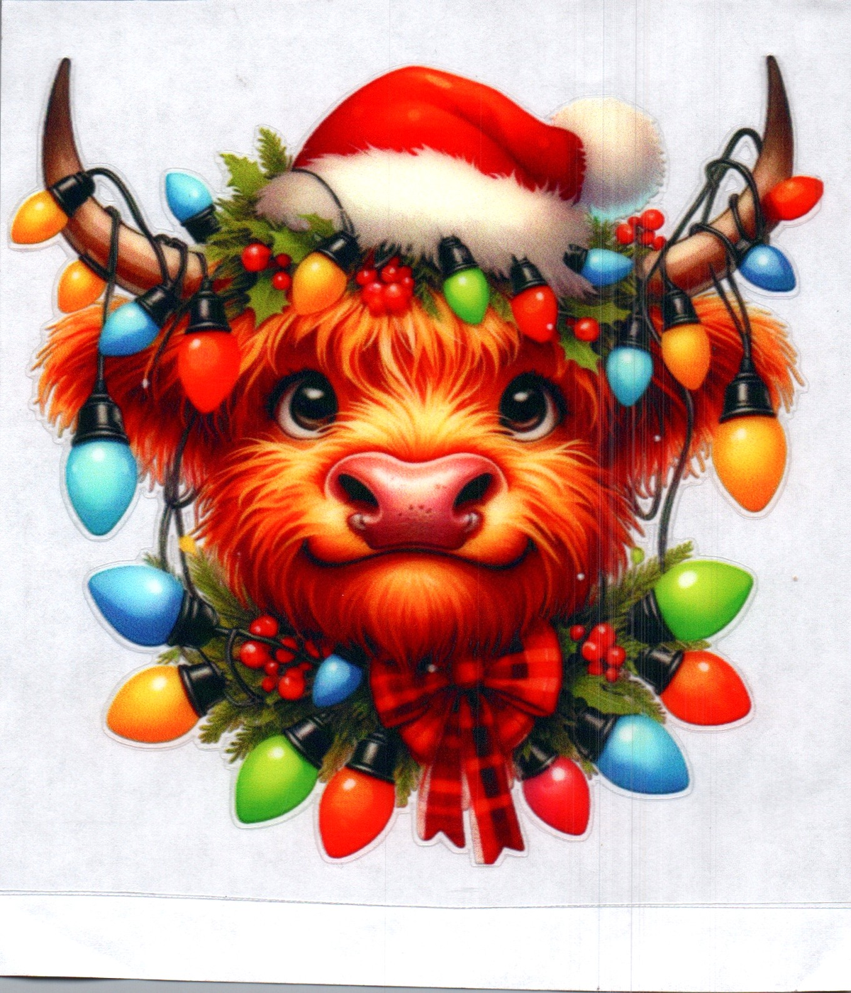 Brown Cow Christmas Single Decal 110