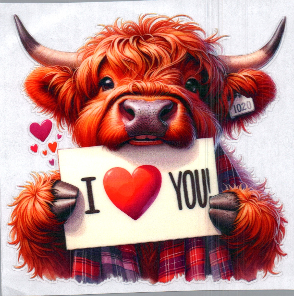 I love you Highland Cow Single Decal 120