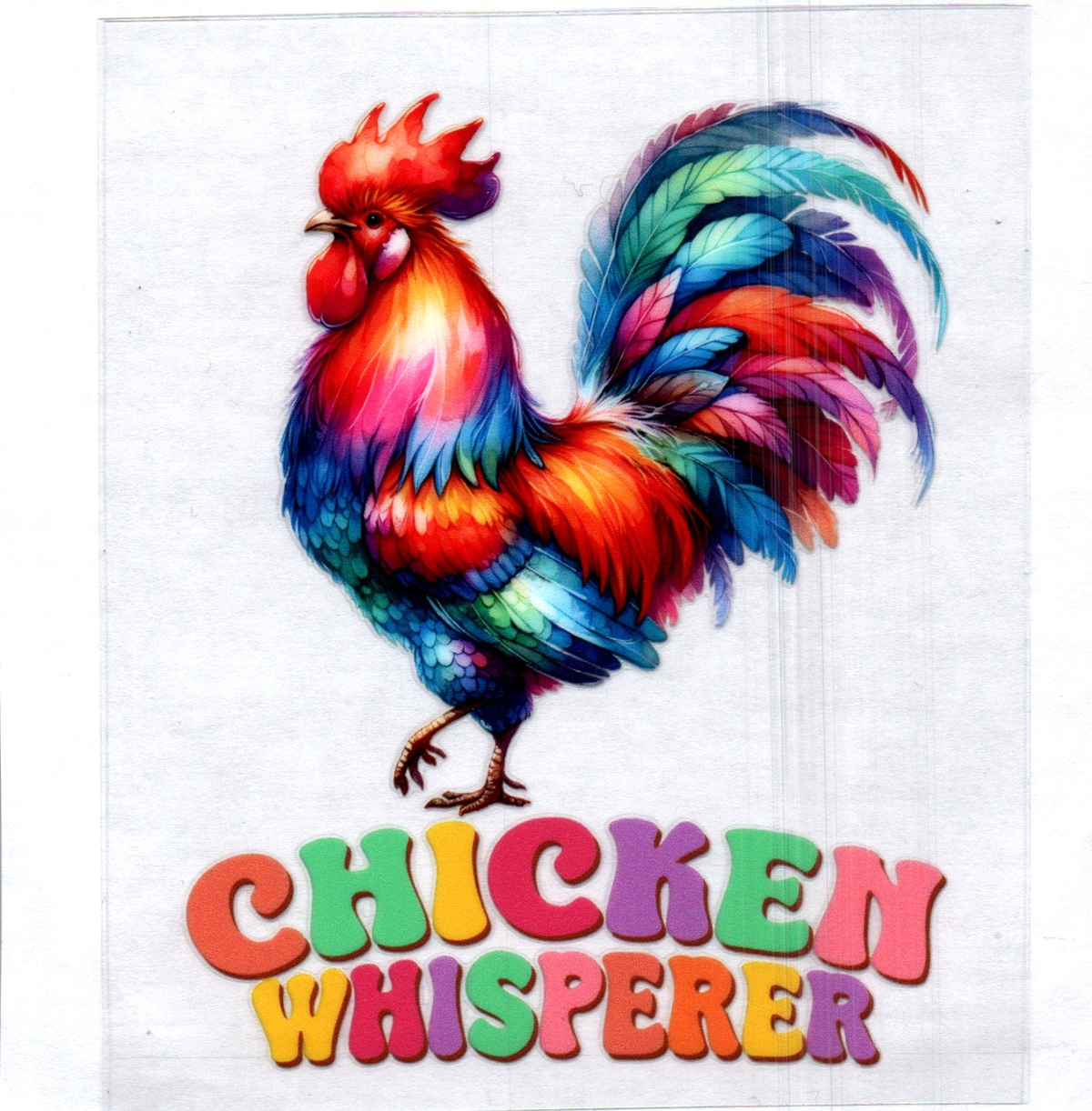 Chicken Whisperer Rainbow Chicken Single Decal 131
