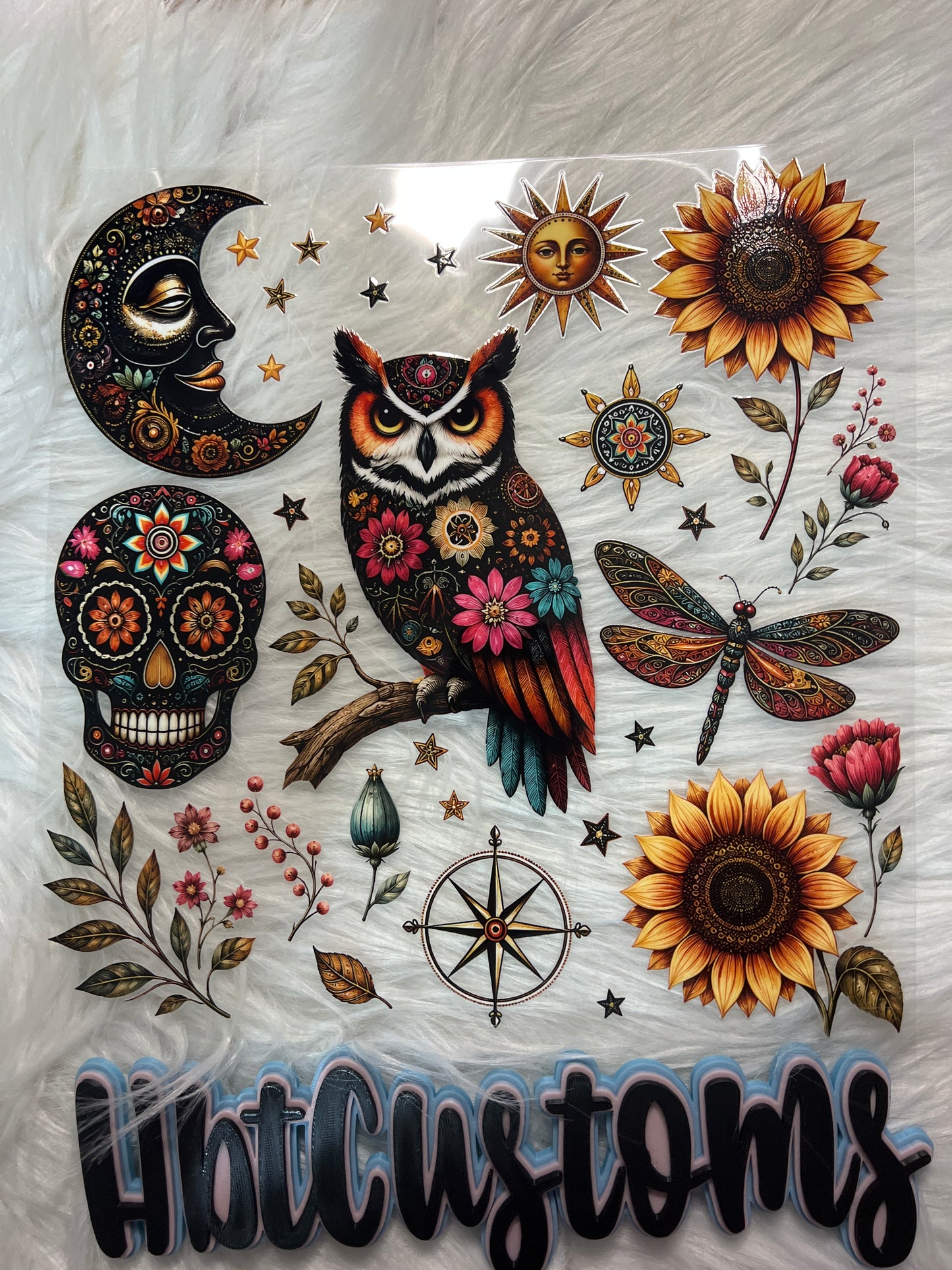 Mystical Owl & Flowers Element