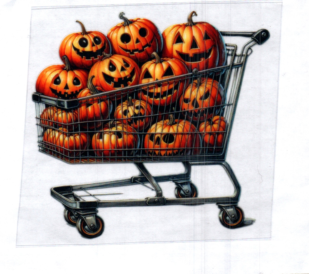 Pumpkin in cart Single Decal 187