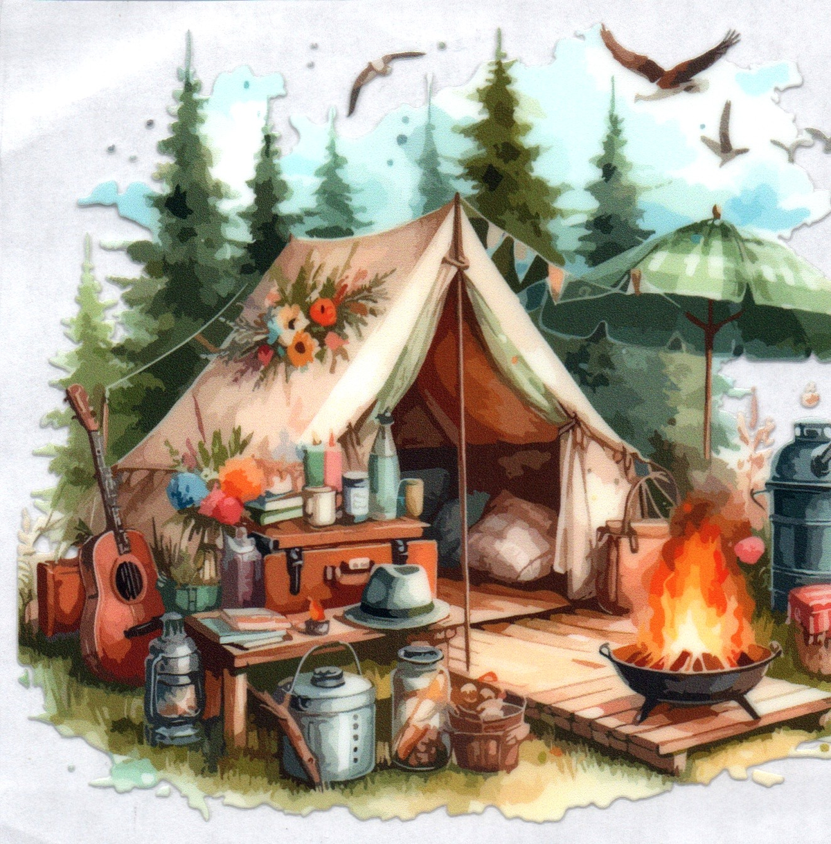 Tent and stuff to camp 20 Single Decal