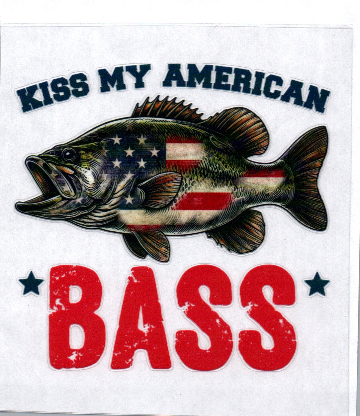 Kiss my American Bass 32 Single Decal