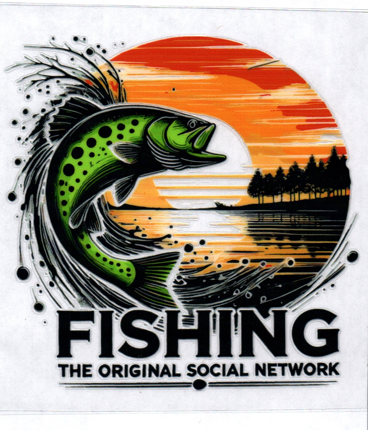 Fishing The Original Social Network 37 Single Decal