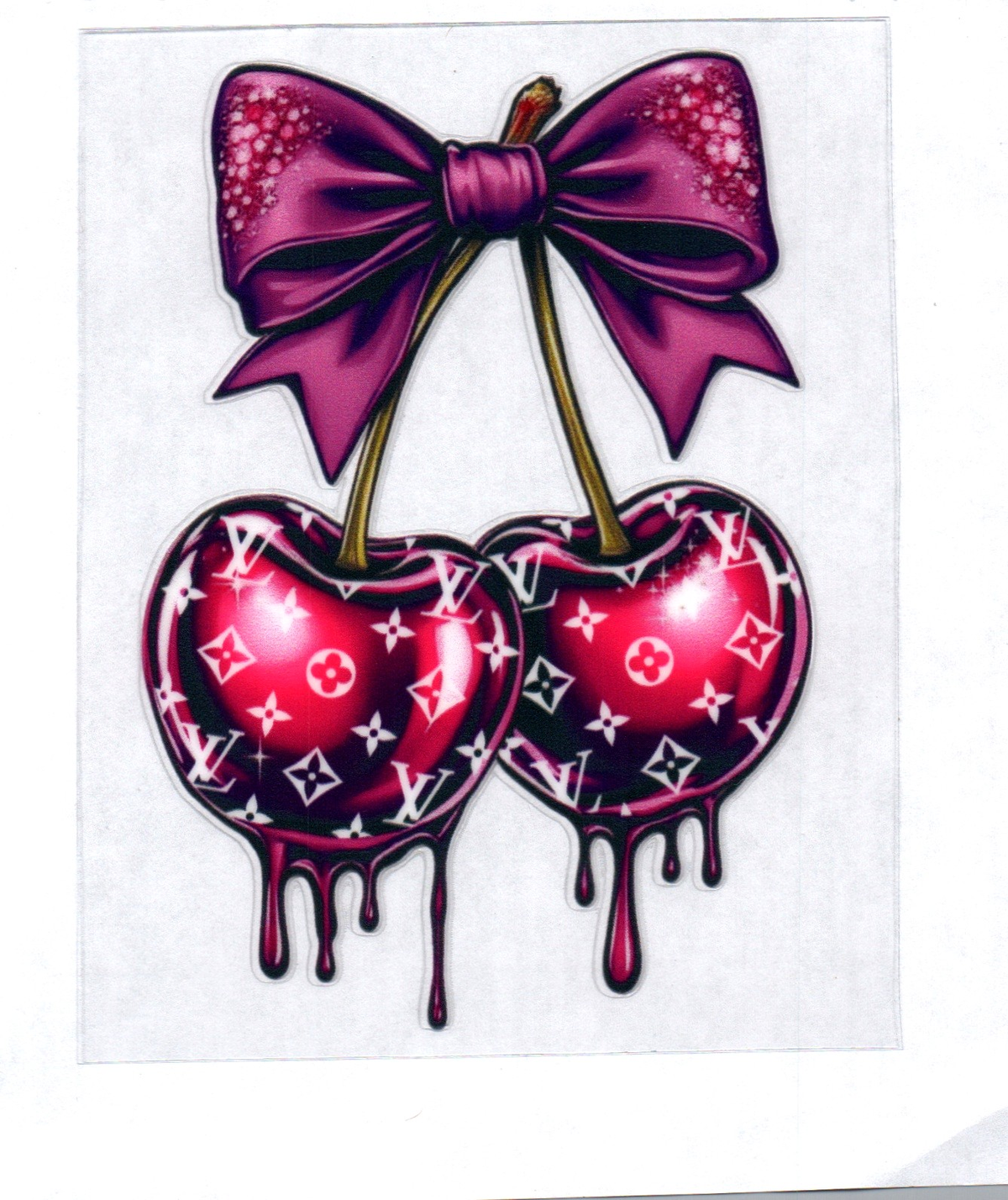 VL Cherries w/bow 61 Single Decal