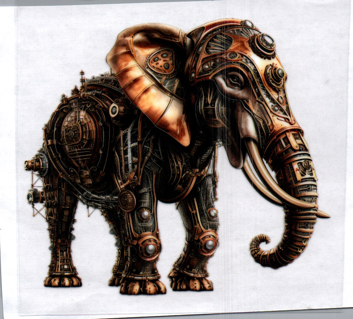 Steampunk Elephant right facing Animal Decal
