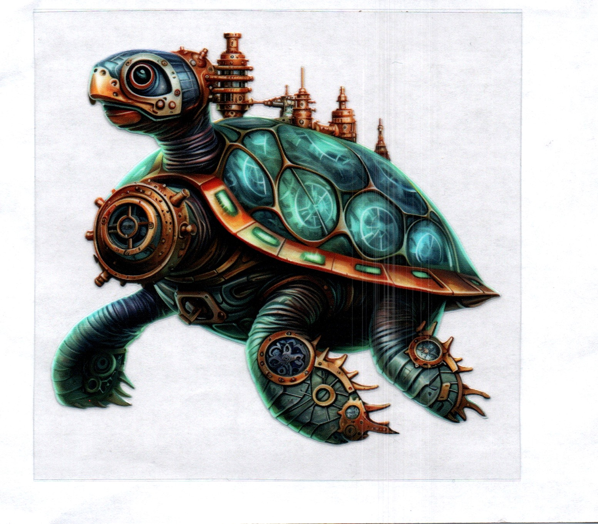 Steam punk turtle left facing 73 Single Decal