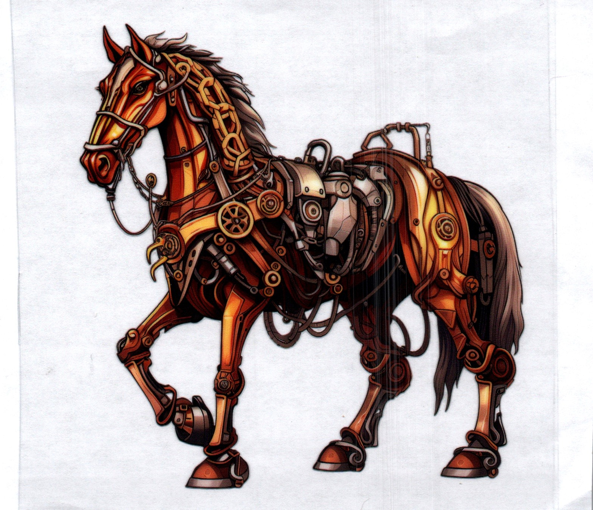 Steam punk horse left facing 75 Single Decal