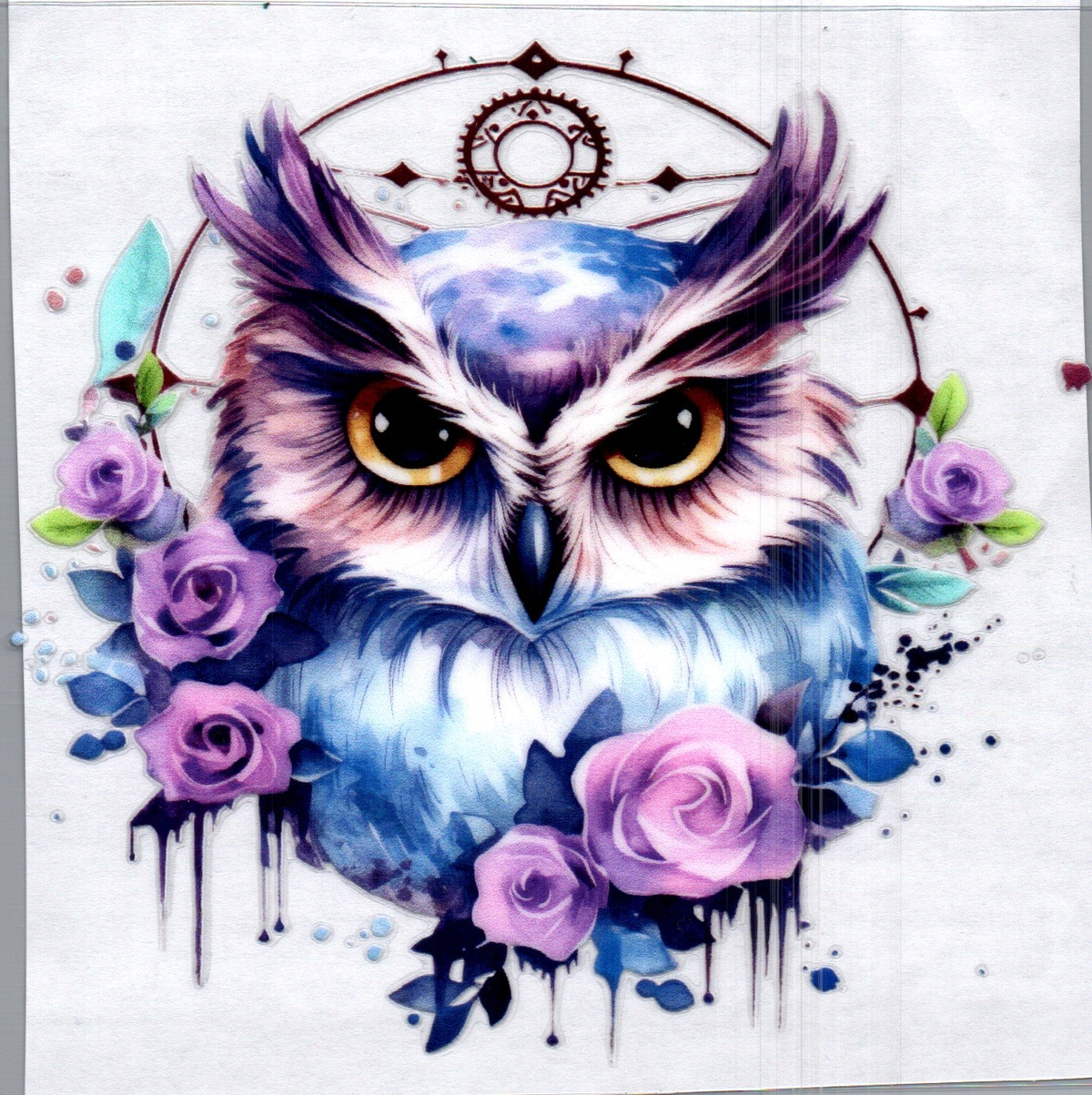 Blue/Purple owl 98 Single Decal