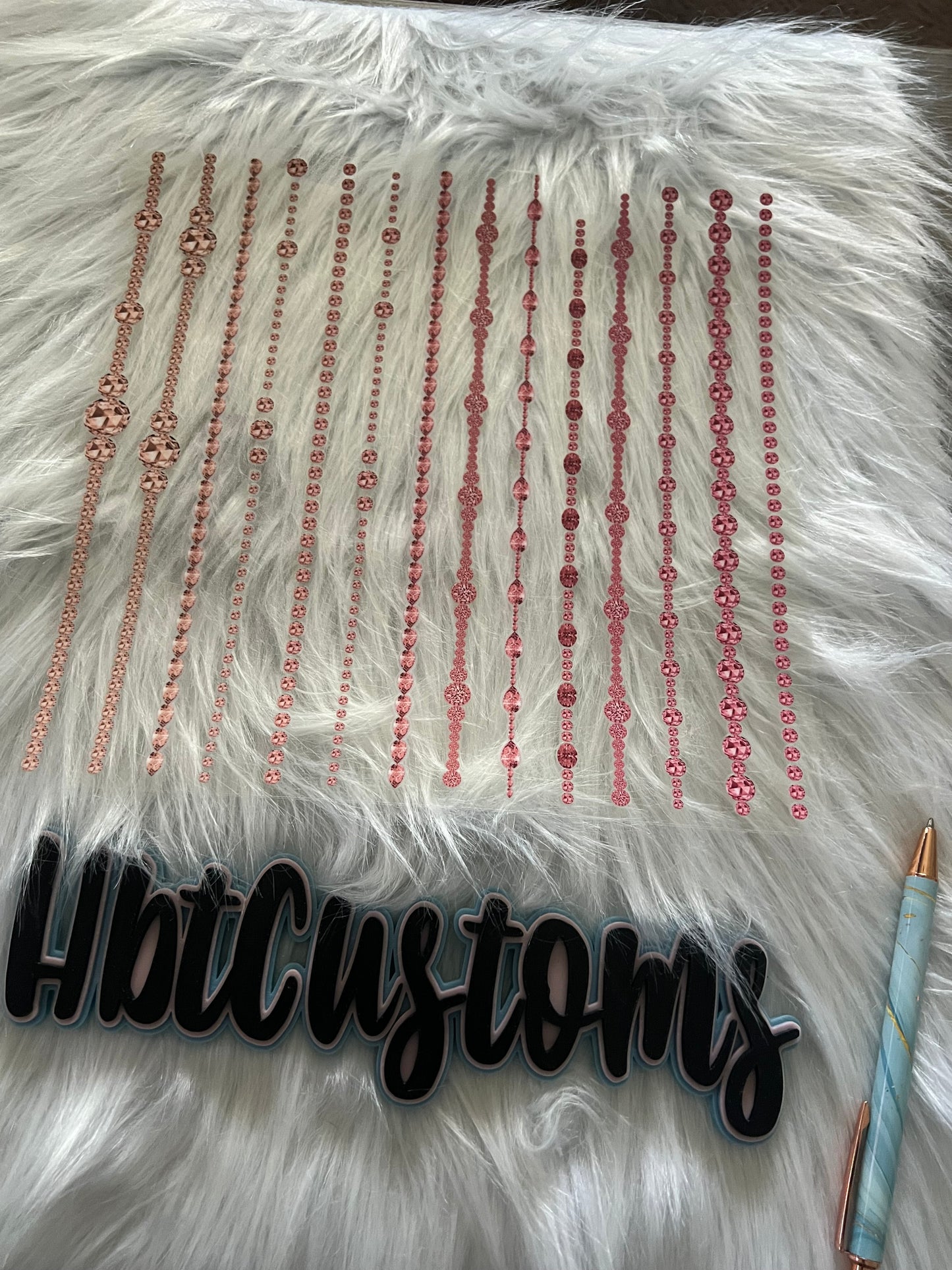 Pink String Beads Element 10 x 10