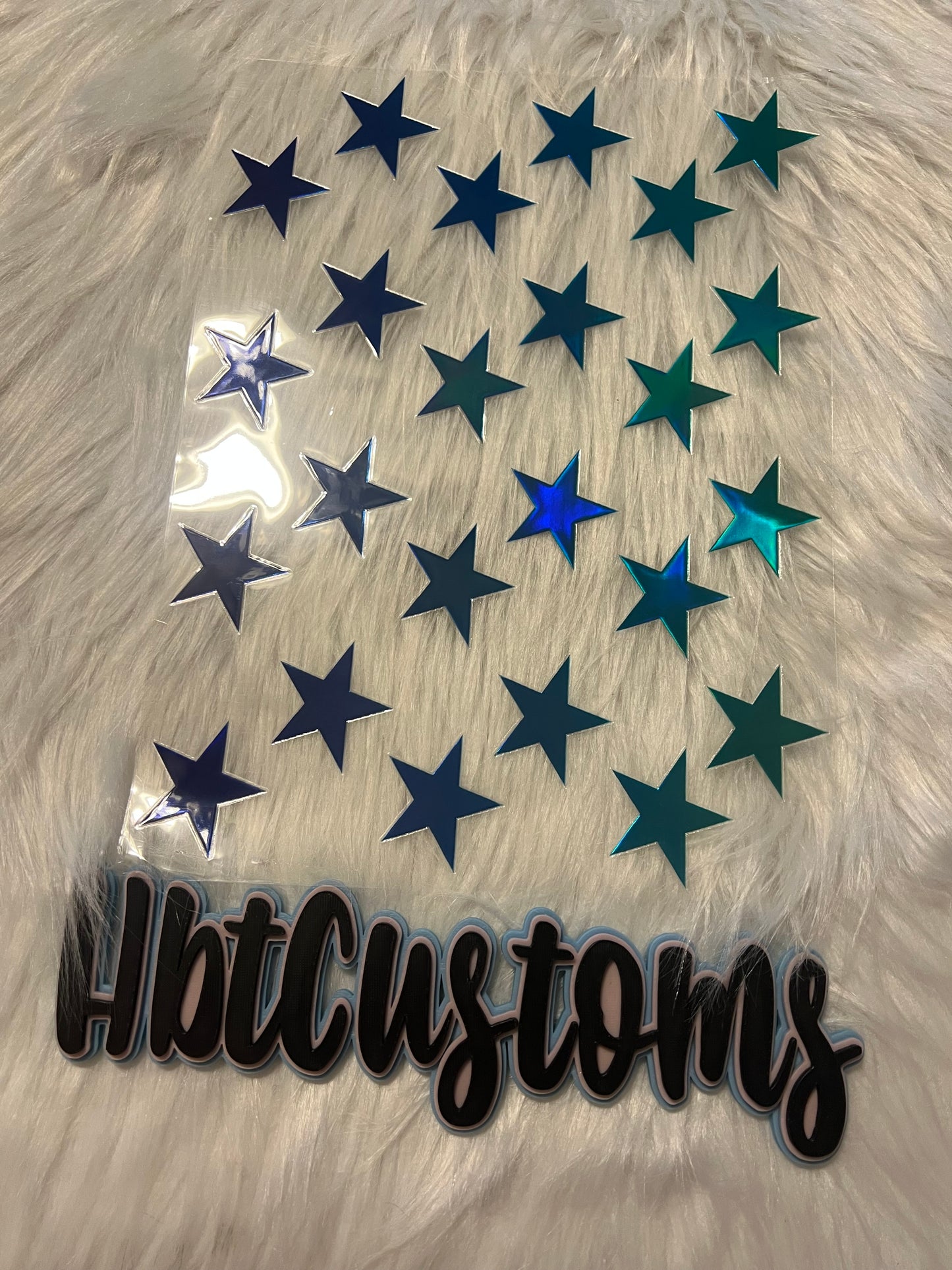 Blue/Green Stars Holo Element 11.5 X 9