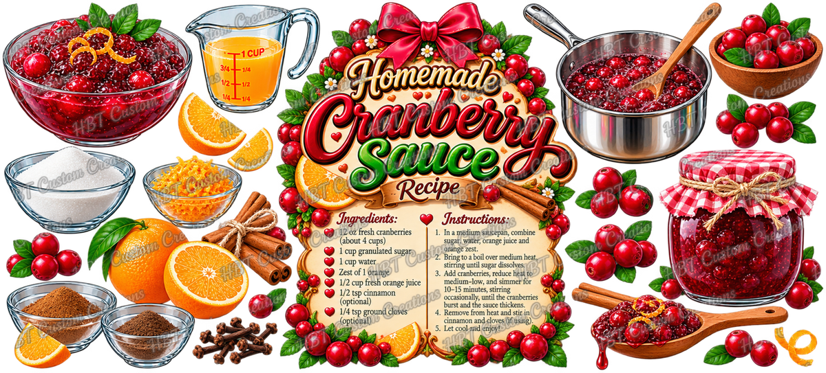 RECIPE 16OZ Homemade Cranberry Sauce POD