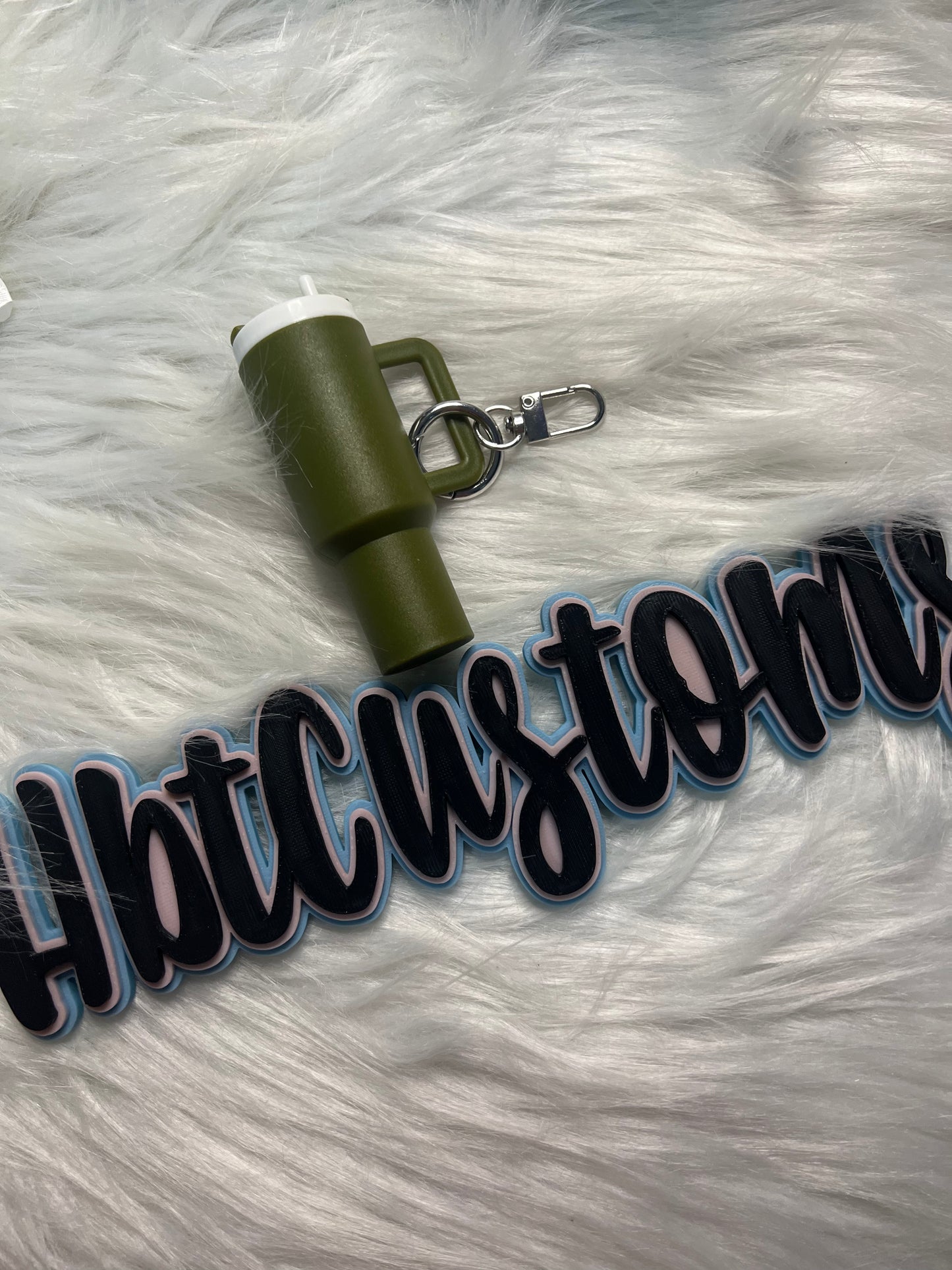 Olive Green Stanley Cup Key Chain