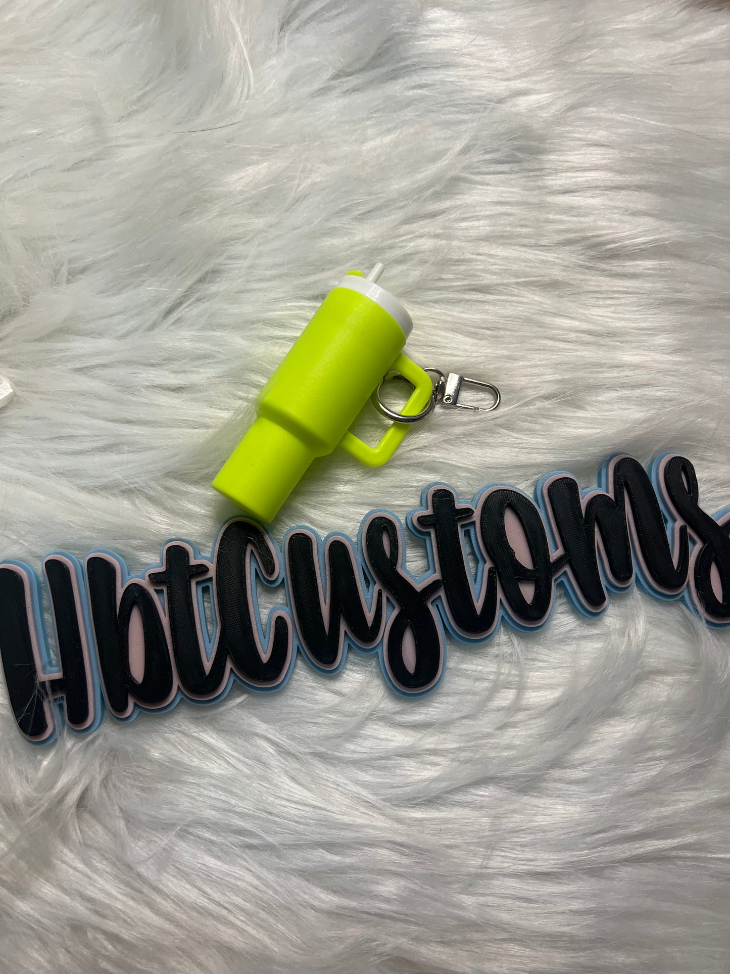 Neon Green Stanley Cup Key Chain