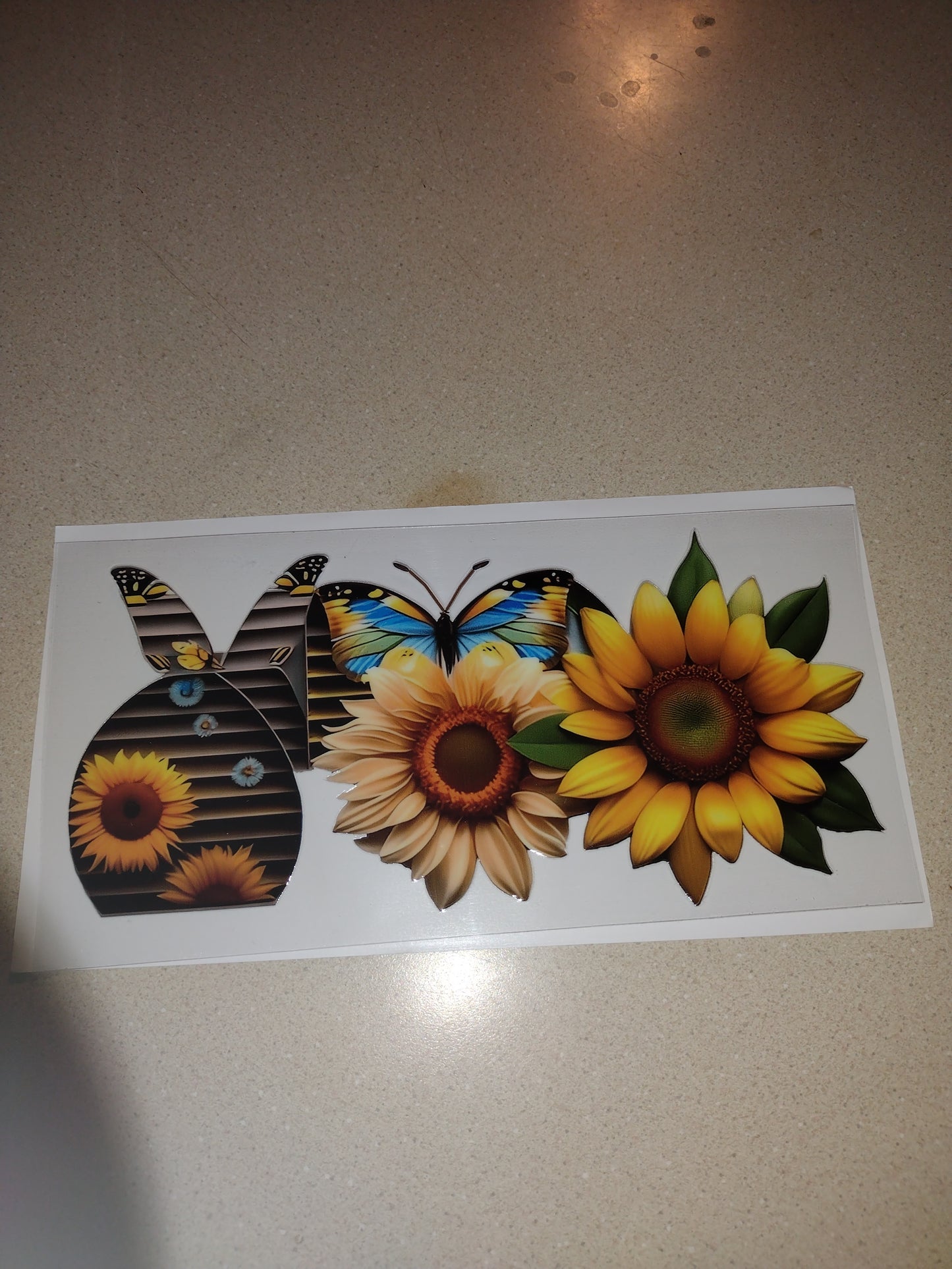 SUNFLOWER & BUTTERFLY UV DTF