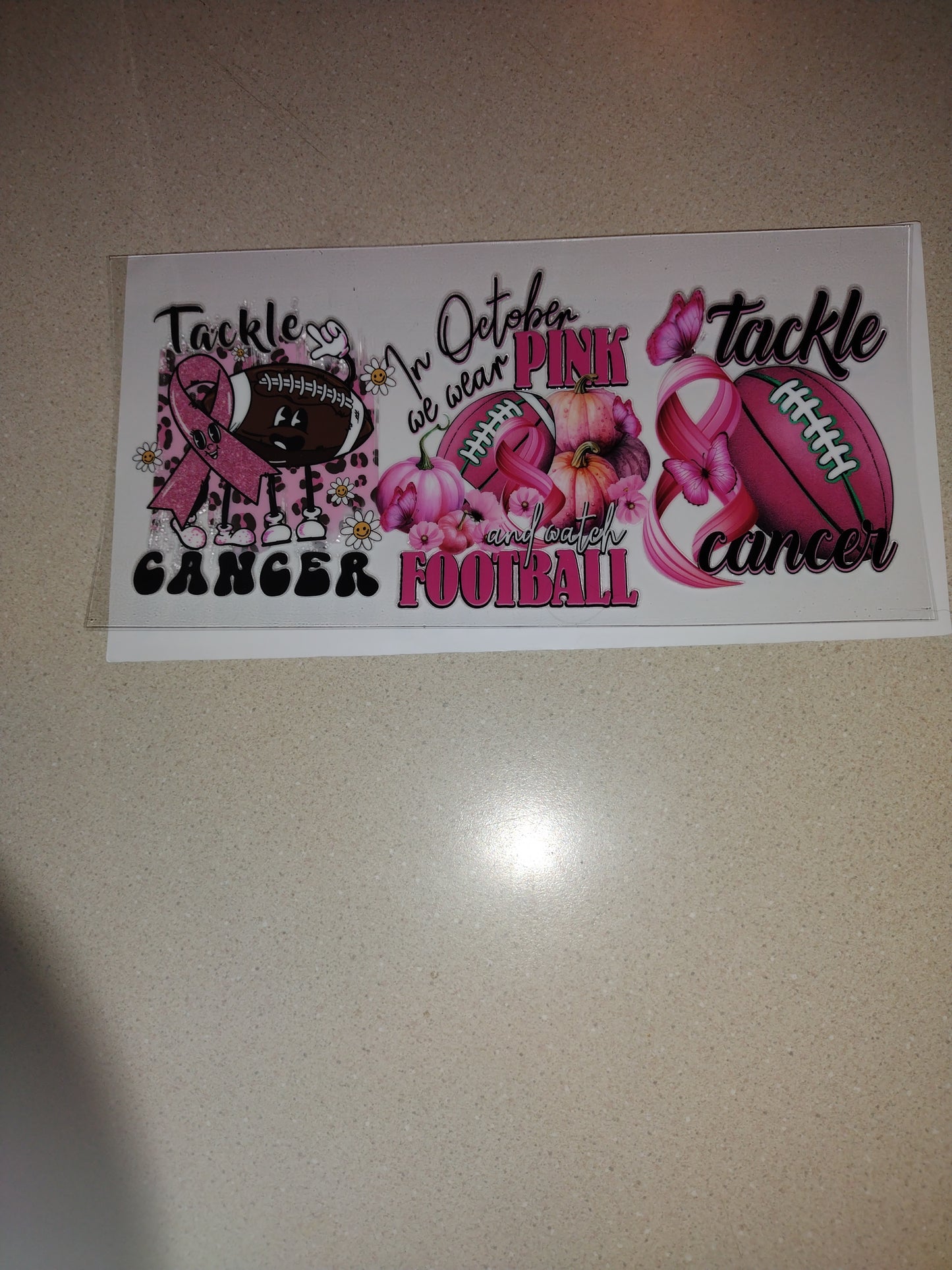 BREAST CANCER FOOTBALL UV DTF