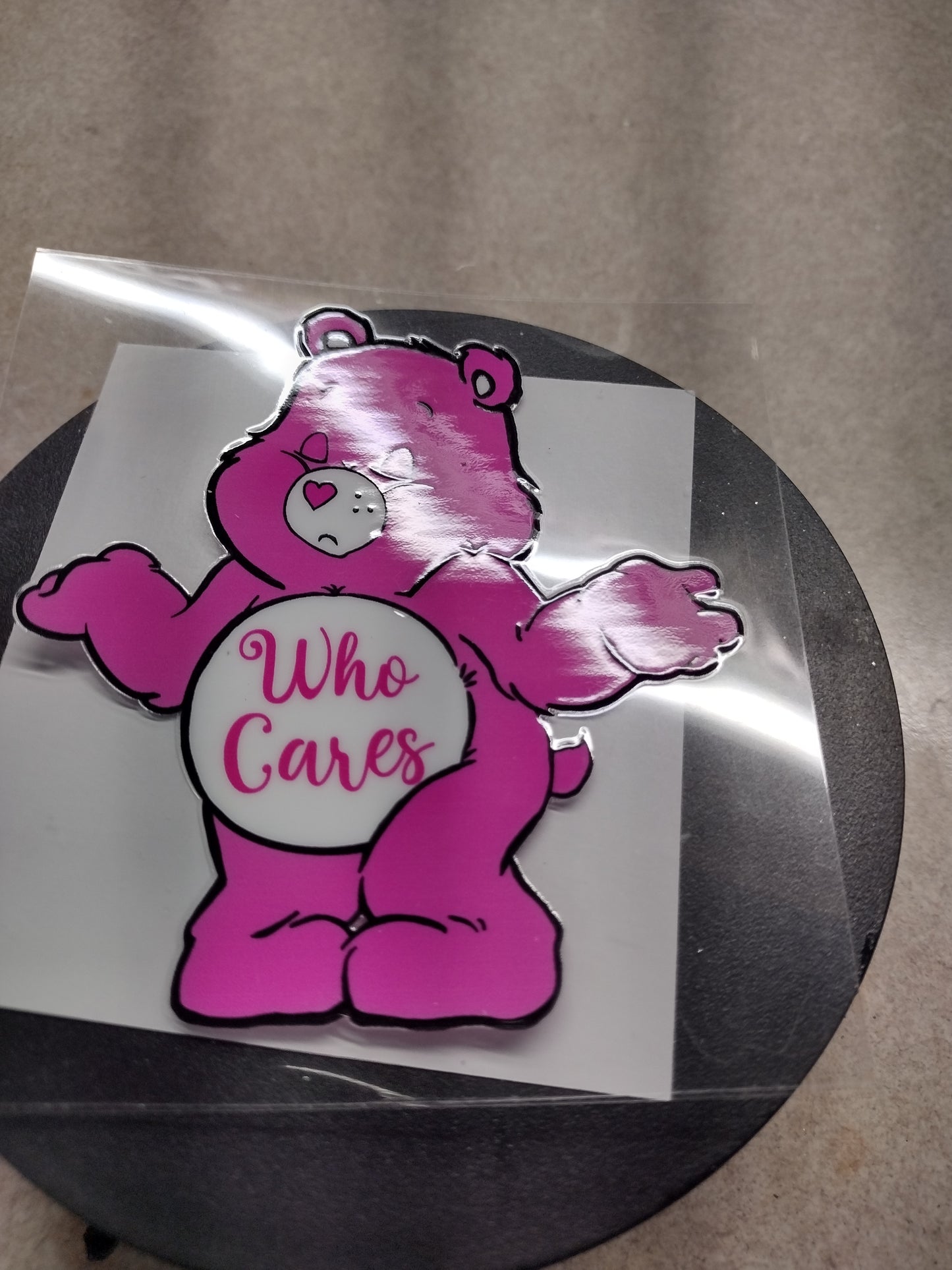 WHO CARES SWEAR BEAR SM UV DTF