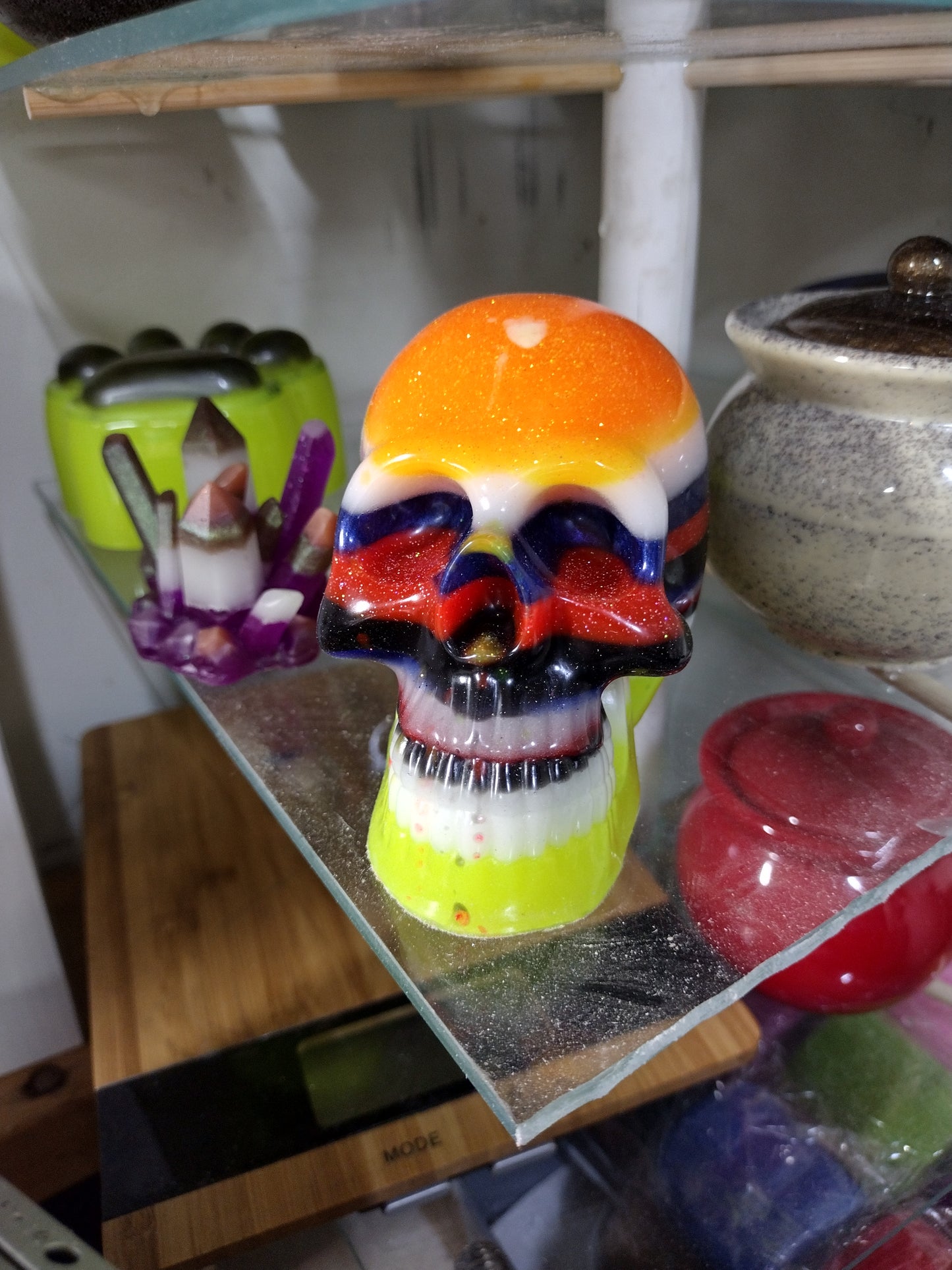 Large Resin Skull mold Glows in the dark varies colors available