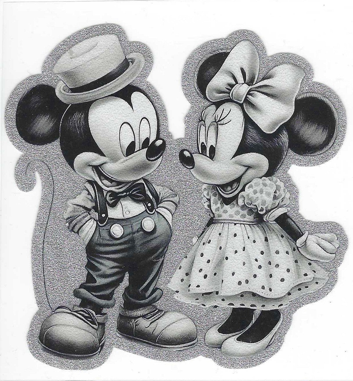 Black and White Mouse Couple Glitter Decal
