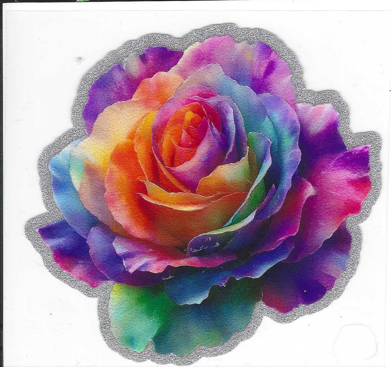 Rainbow Roses Glitter Decal
