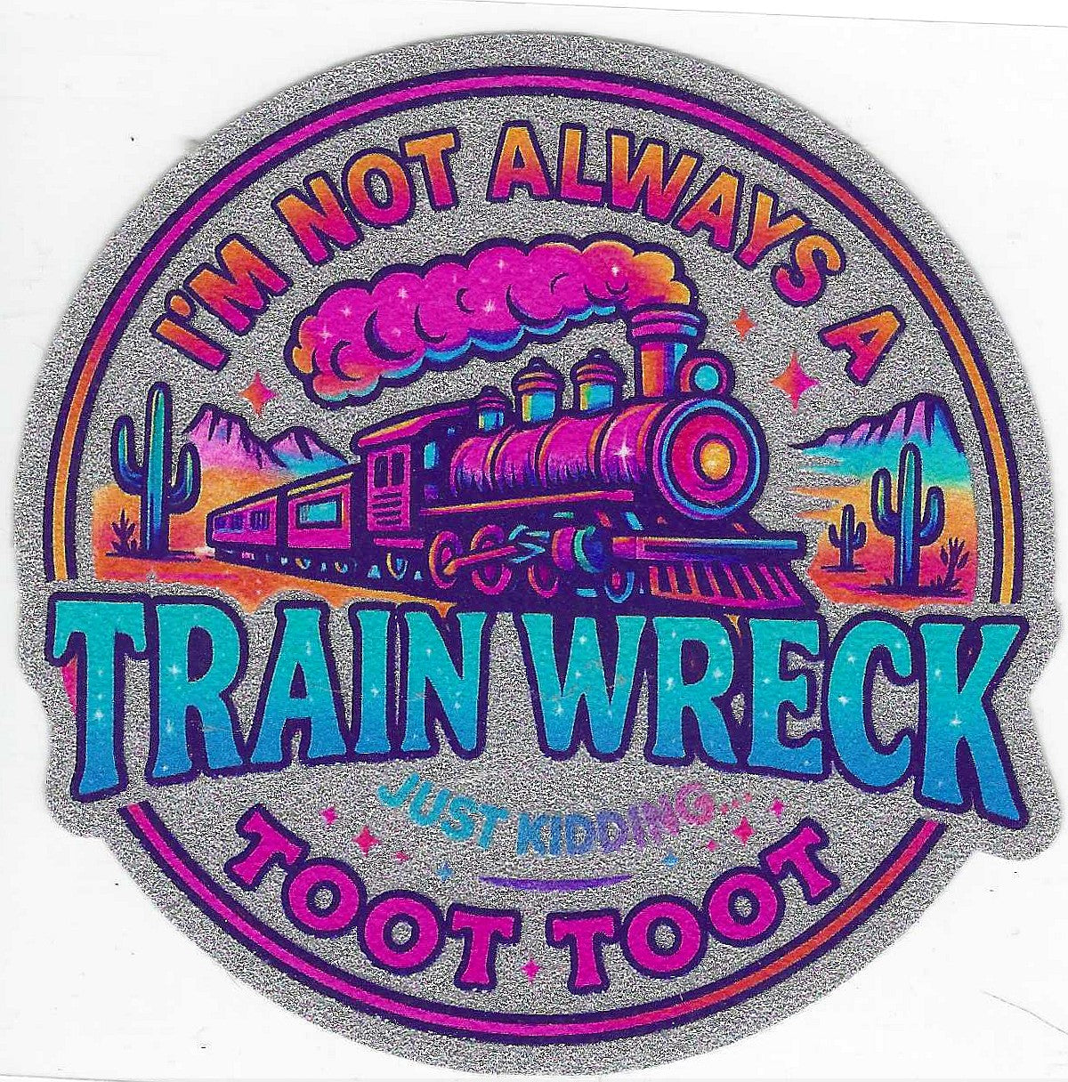 Train wreck Glitter Decal
