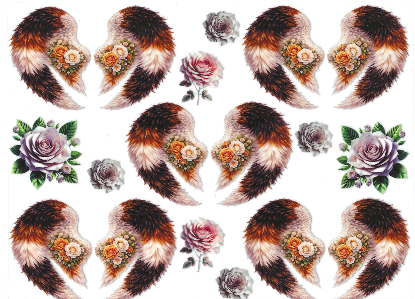 Pink & Brown Heart Wings Element