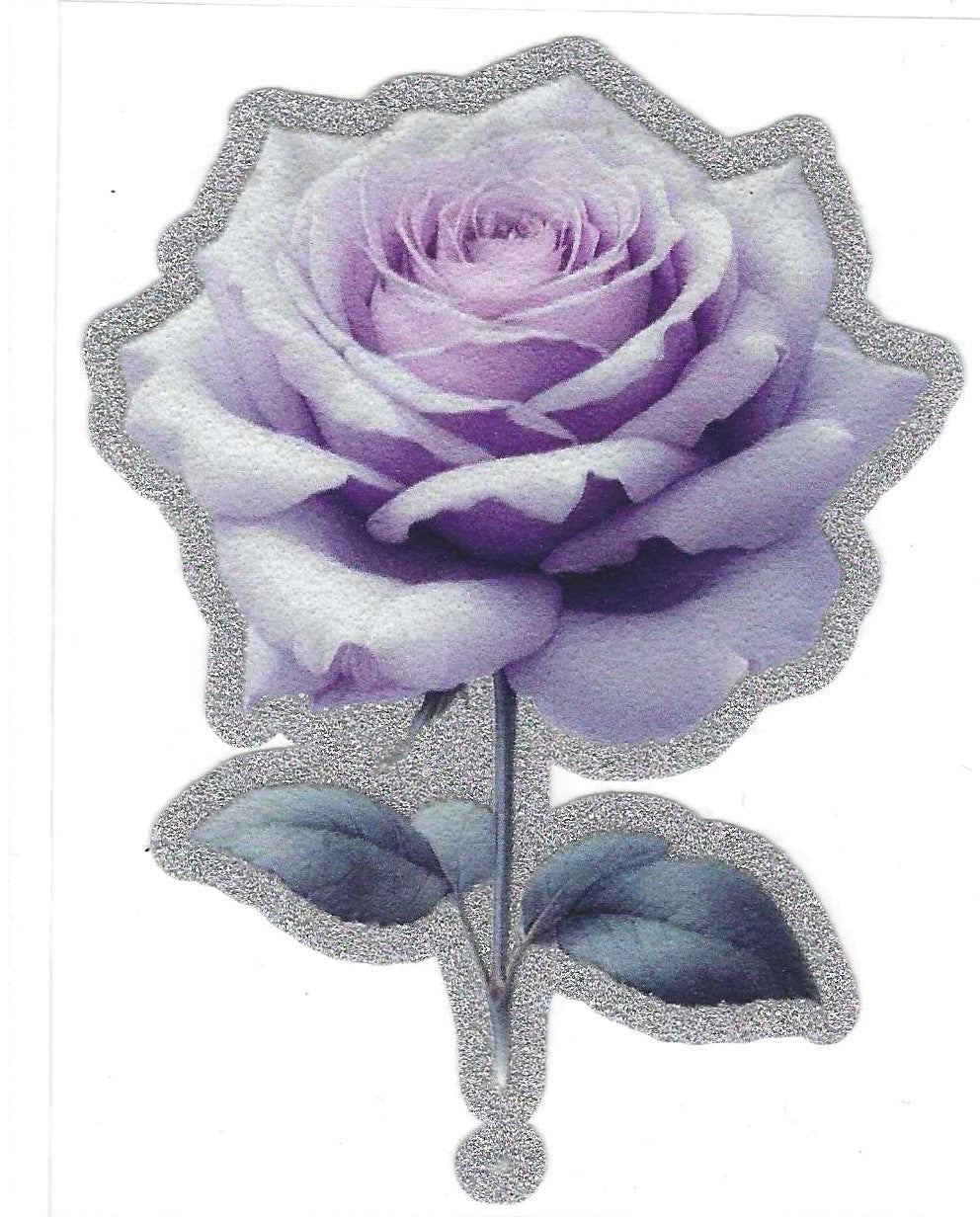 Lavender Rose Glitter Decal