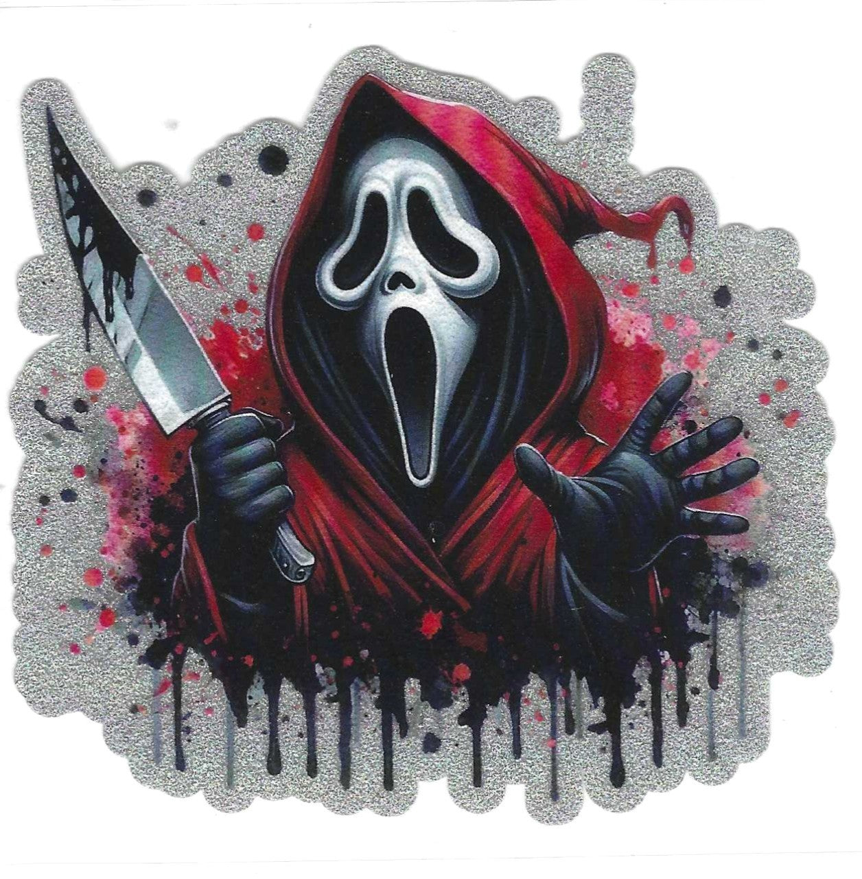 Ghost Face Glitter Decal