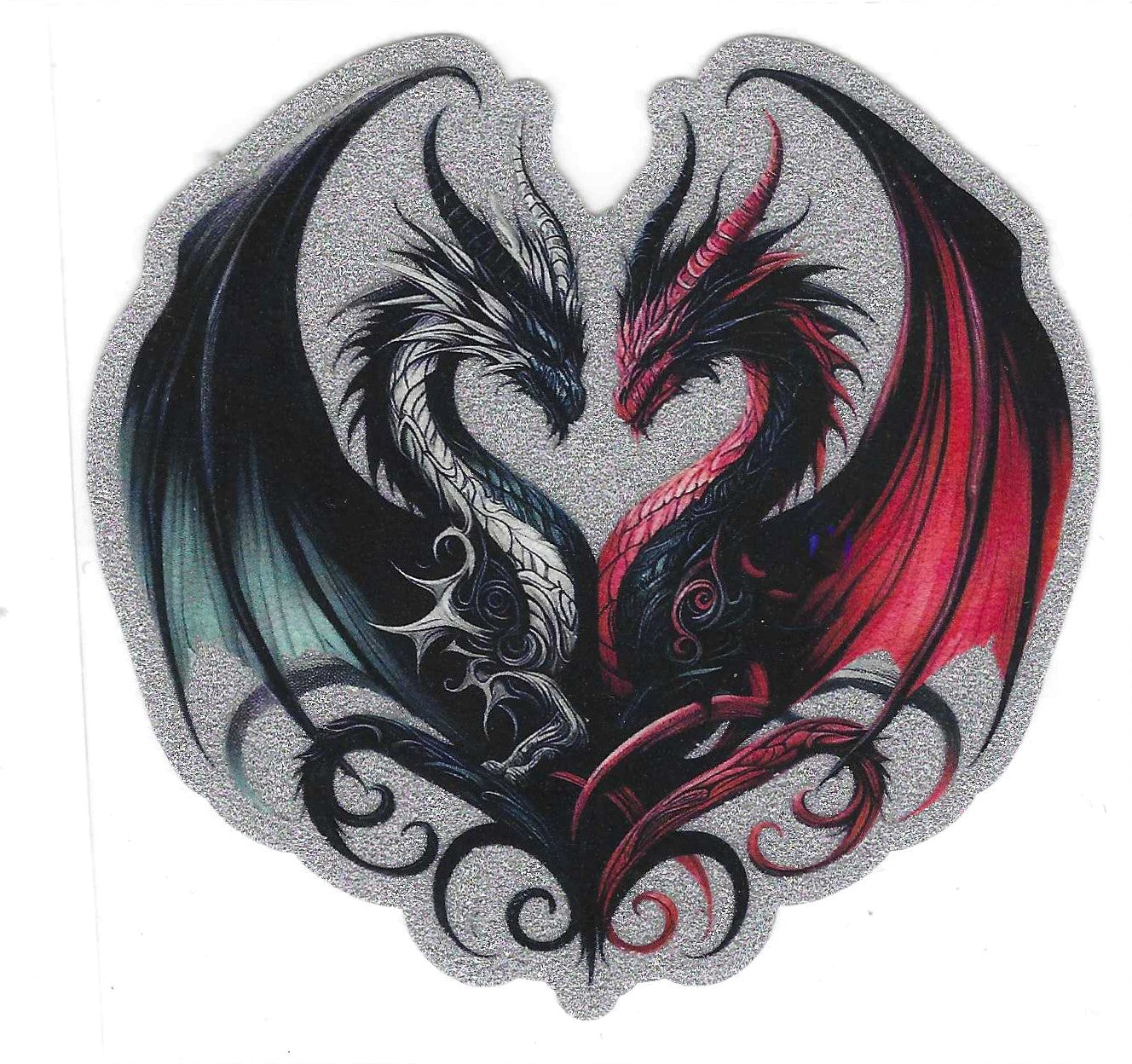 Dragon Heart Glitter Decal