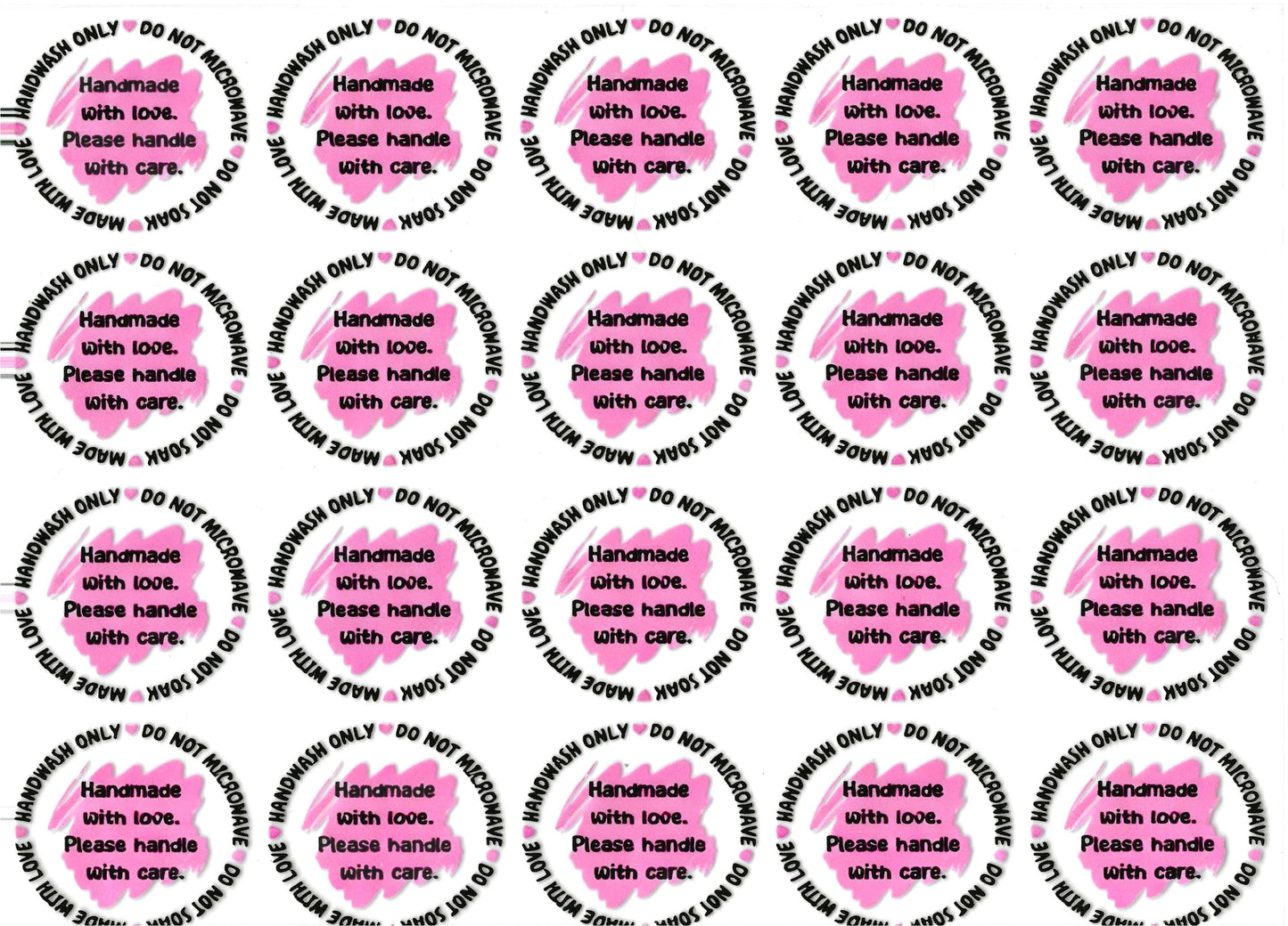 Pink Care Instruction's Element 11 x 9