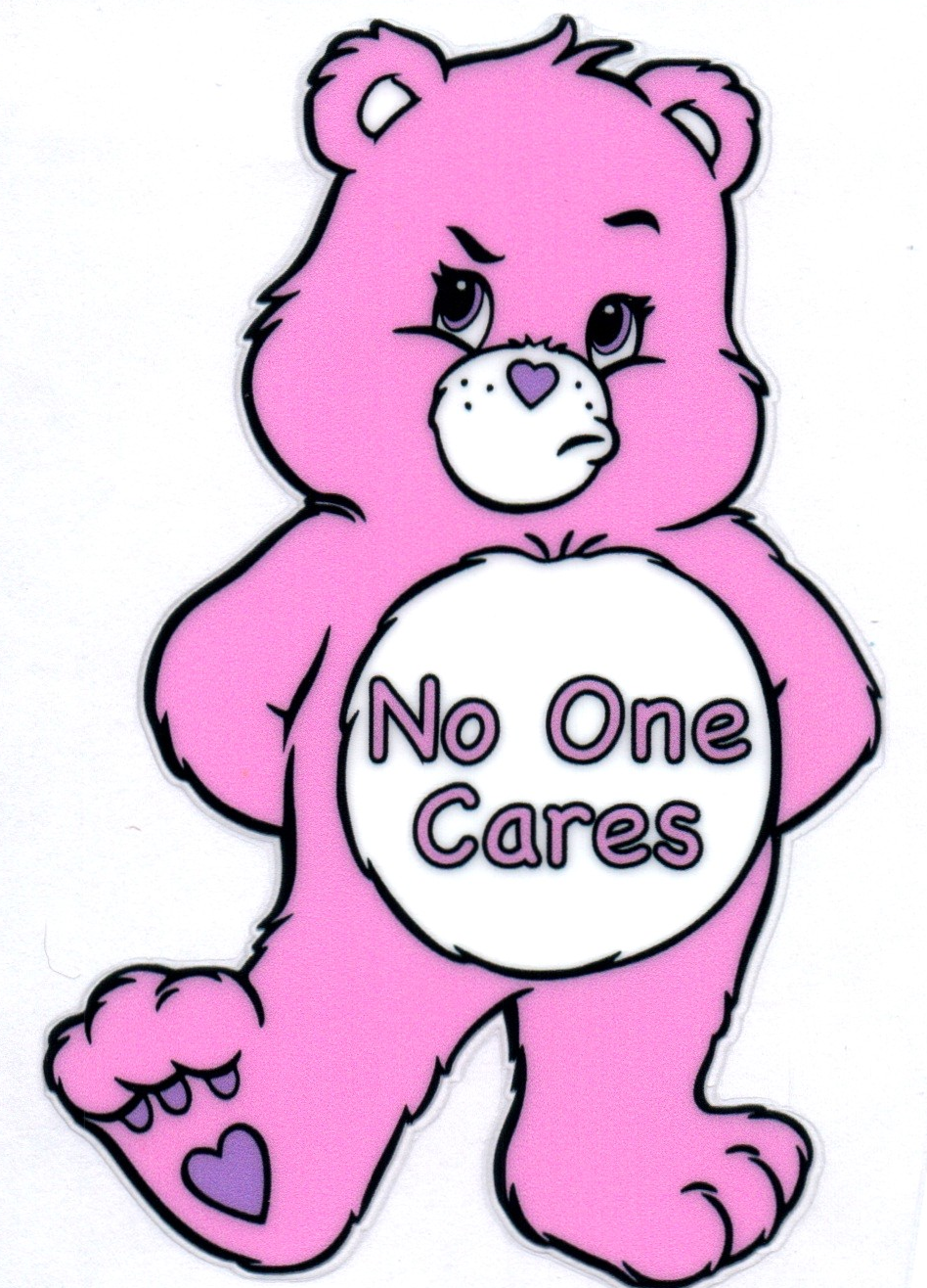No one cares Swear Bear Decal 33