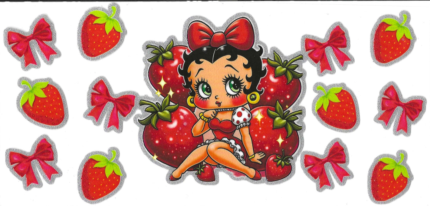 Betty Boop w/ Strawberries 16 oz Glitter