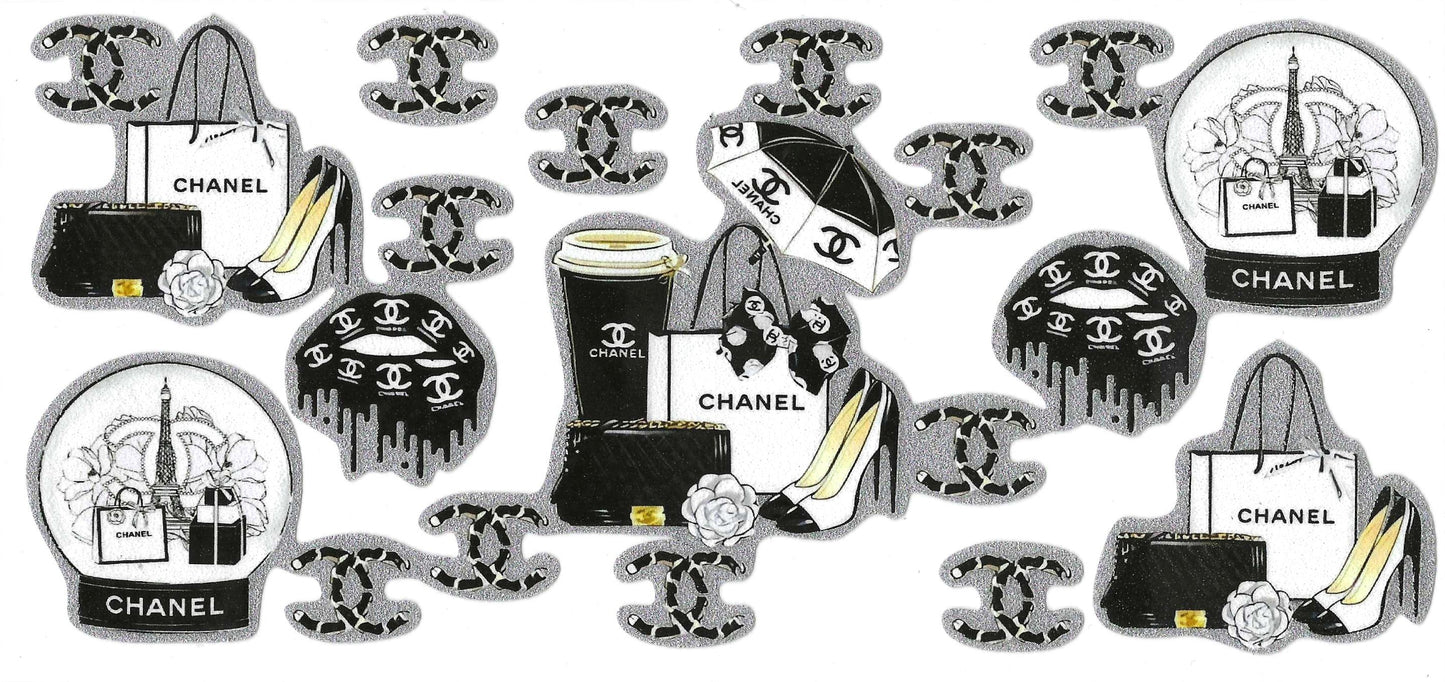 Black & White Designer C 16oz Glitter