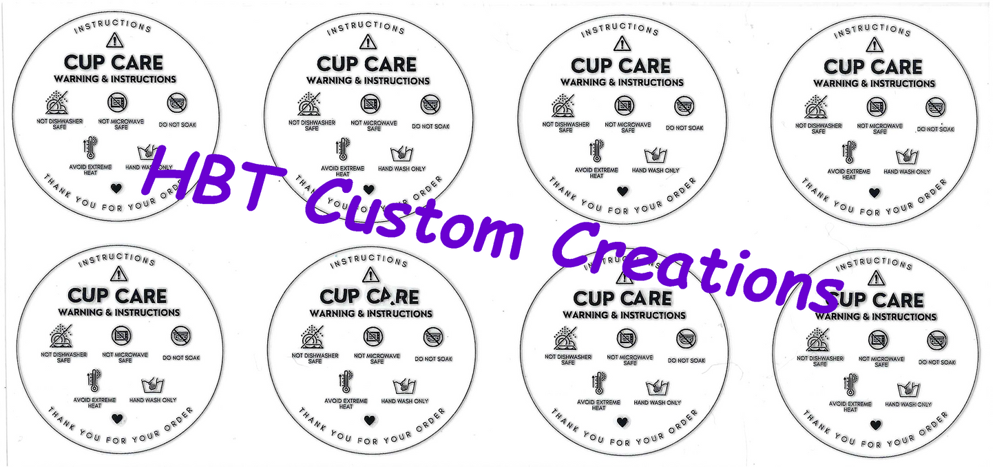 Cup Care Labels Black Style 3
