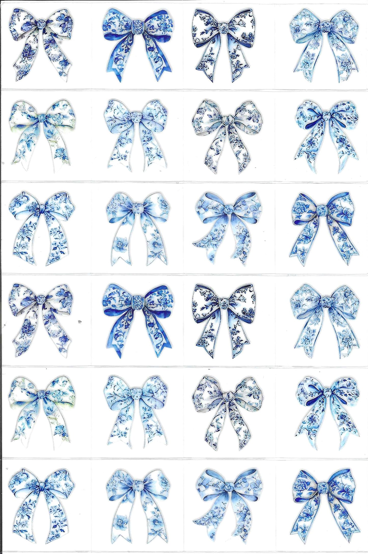 Blue Bow Kiss Cut