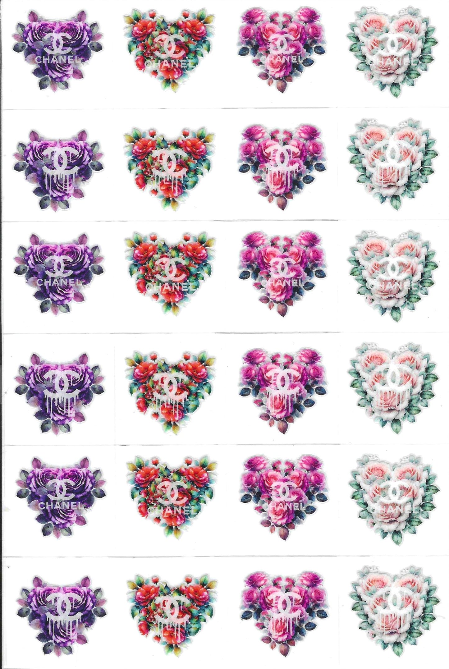 C-C Designer Flowered Hearts Kiss Cut