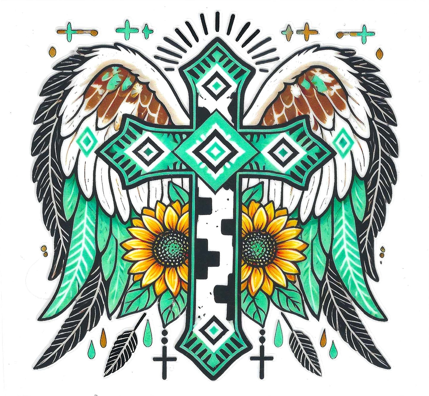 Cross w/Wings Decal