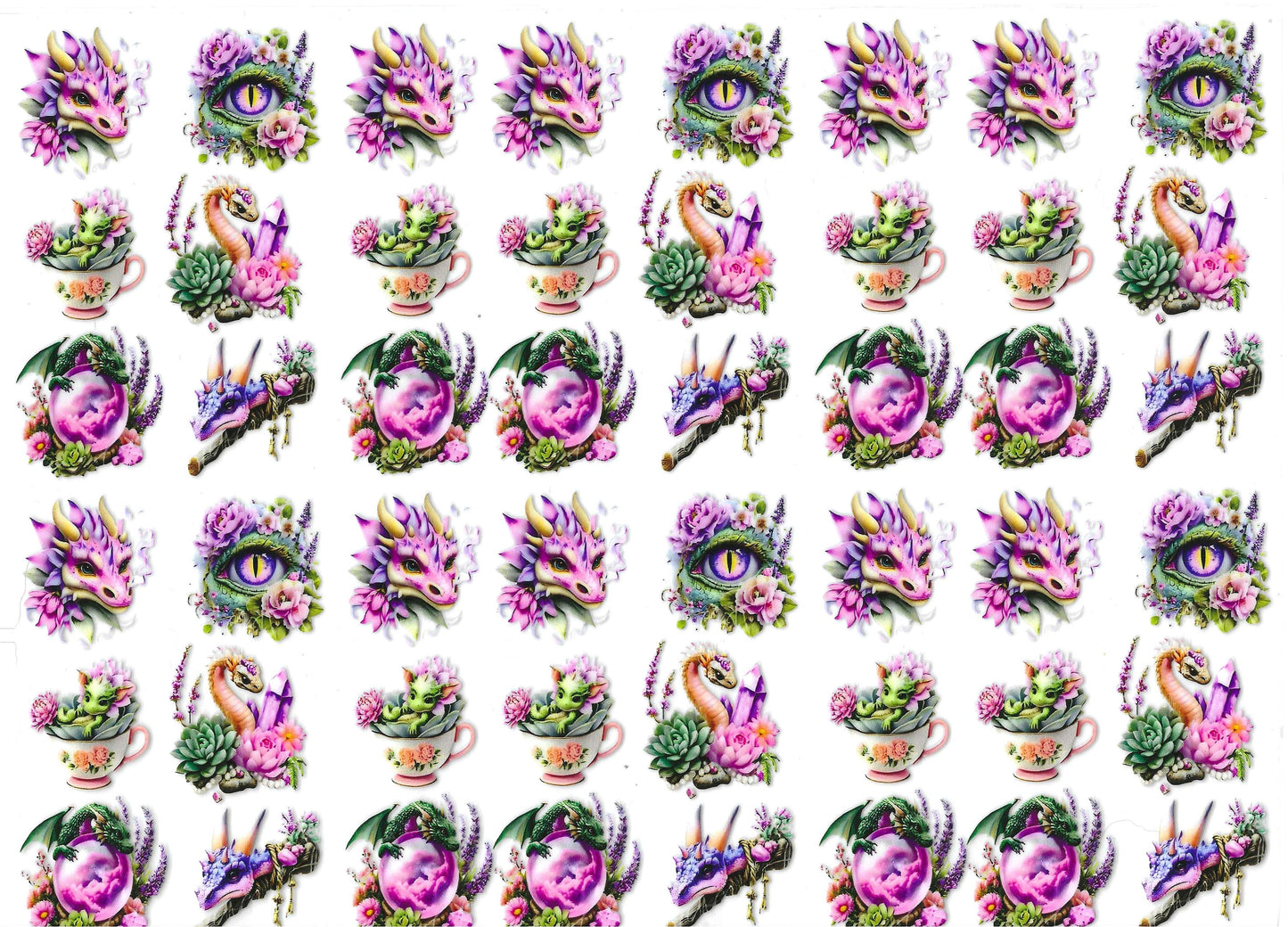 Dragons pink/purple Element 11 x 9