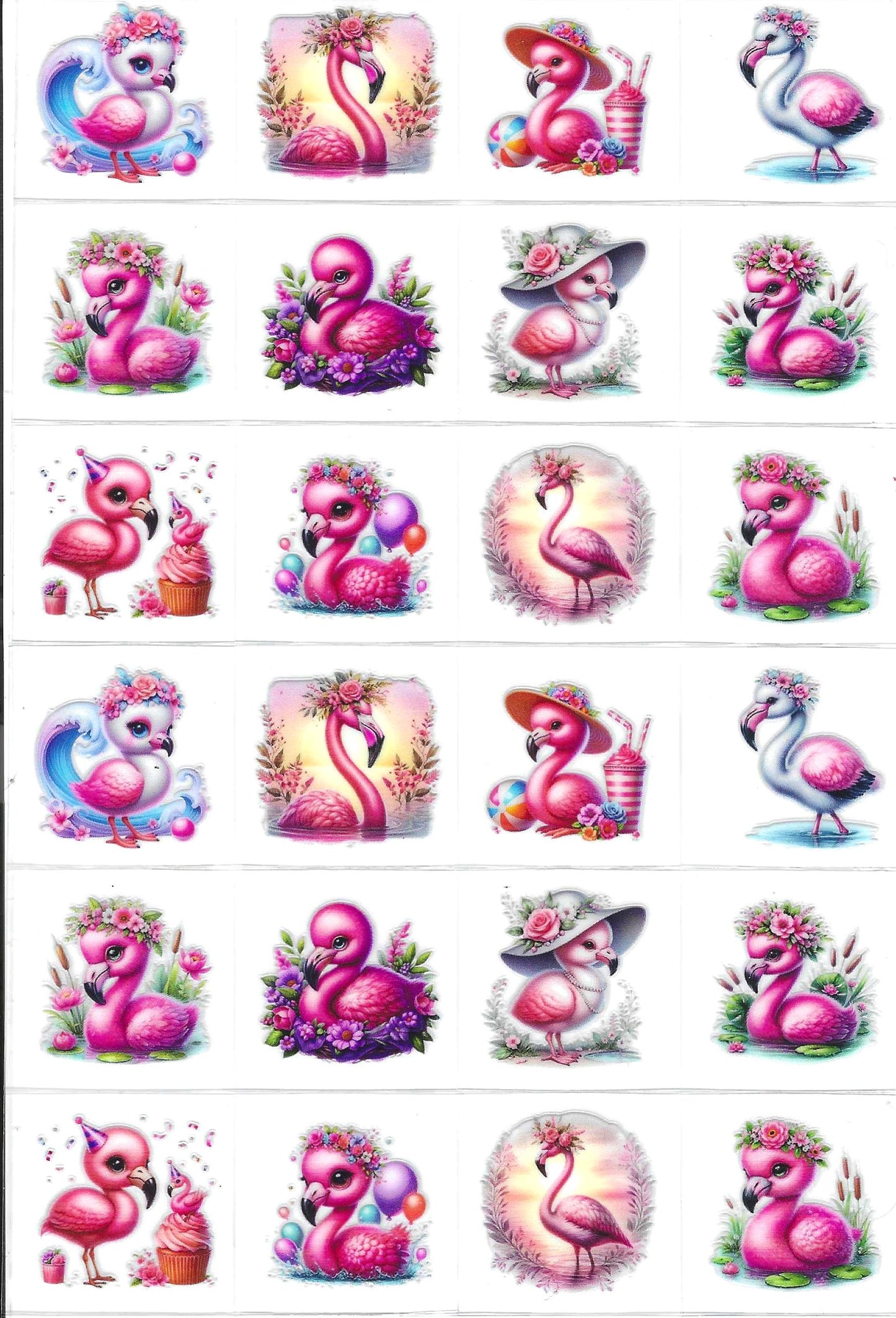 Flamingos Kiss Cut
