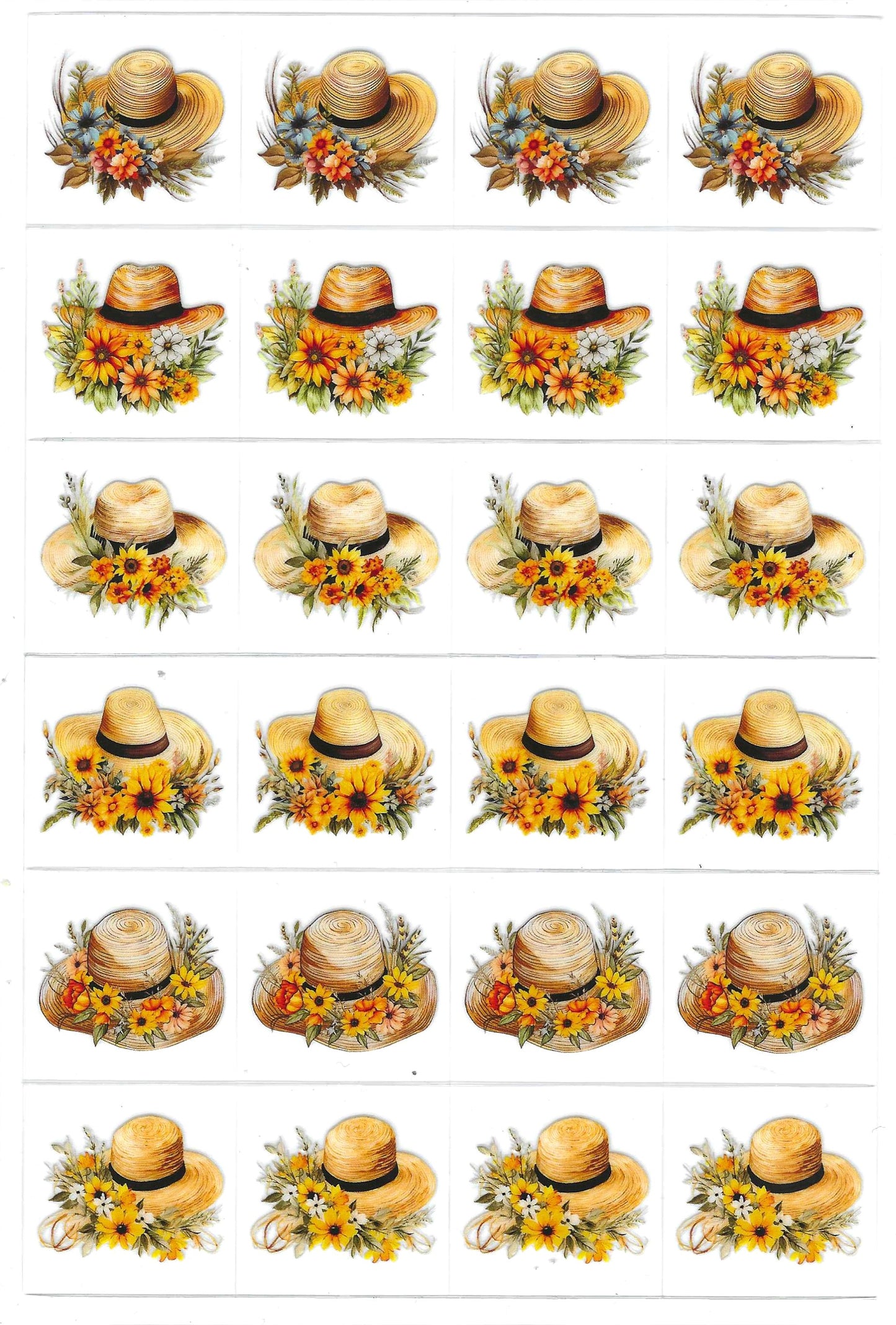 Sunflower Hat Kiss Cut