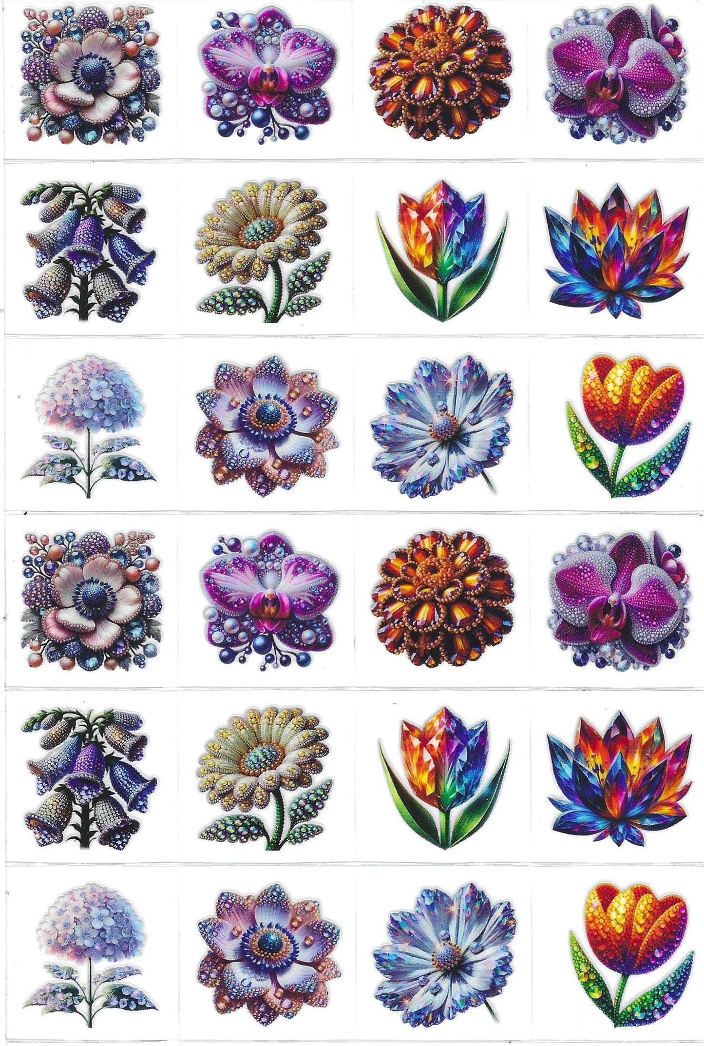 Rhinestone Flowers Kiss Cut
