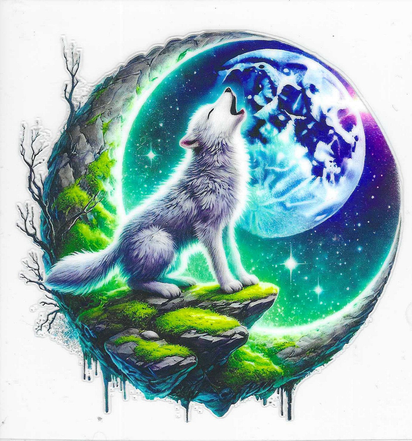 Howling Wolf colorful Decal