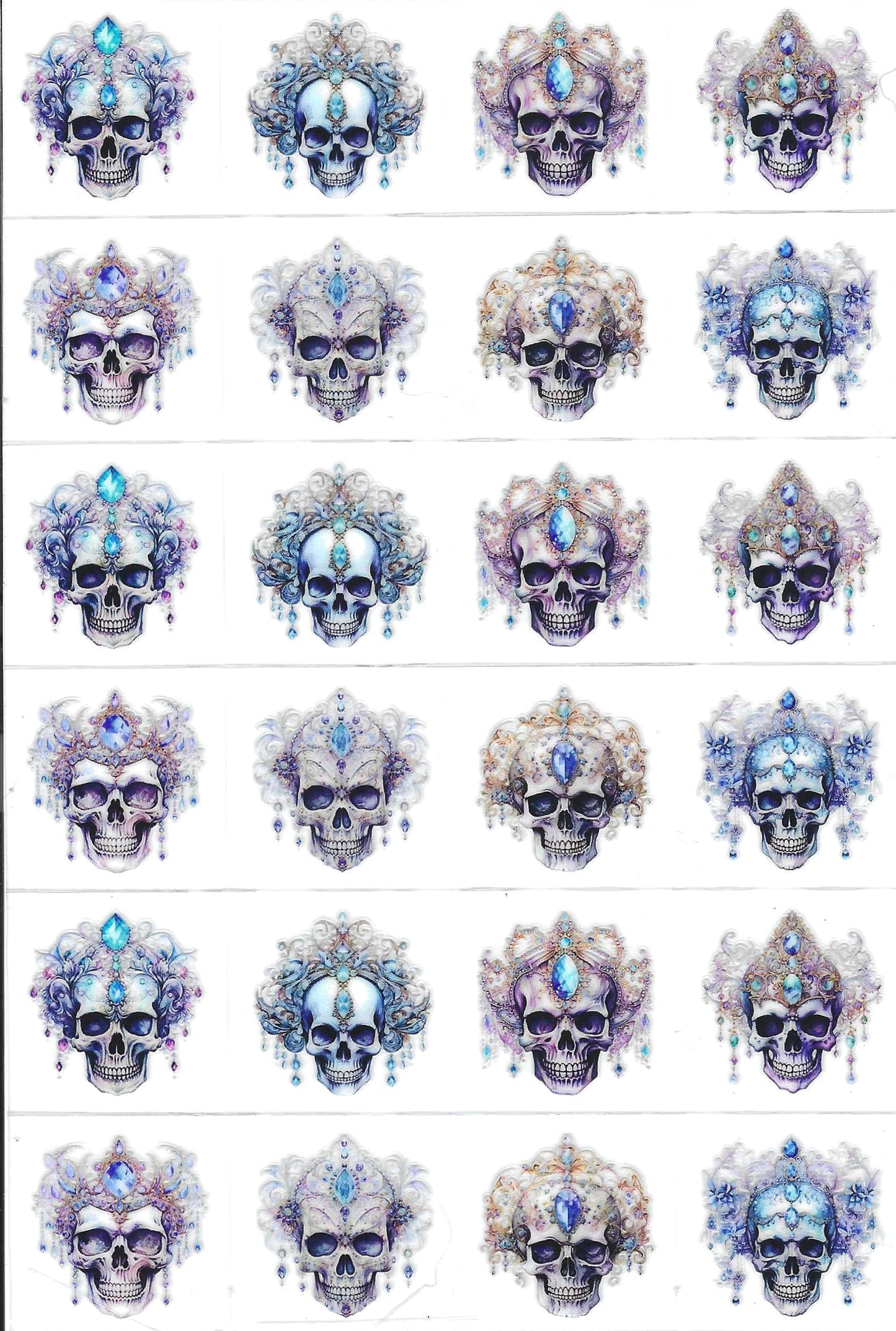 Jeweled Skull Kiss Cut